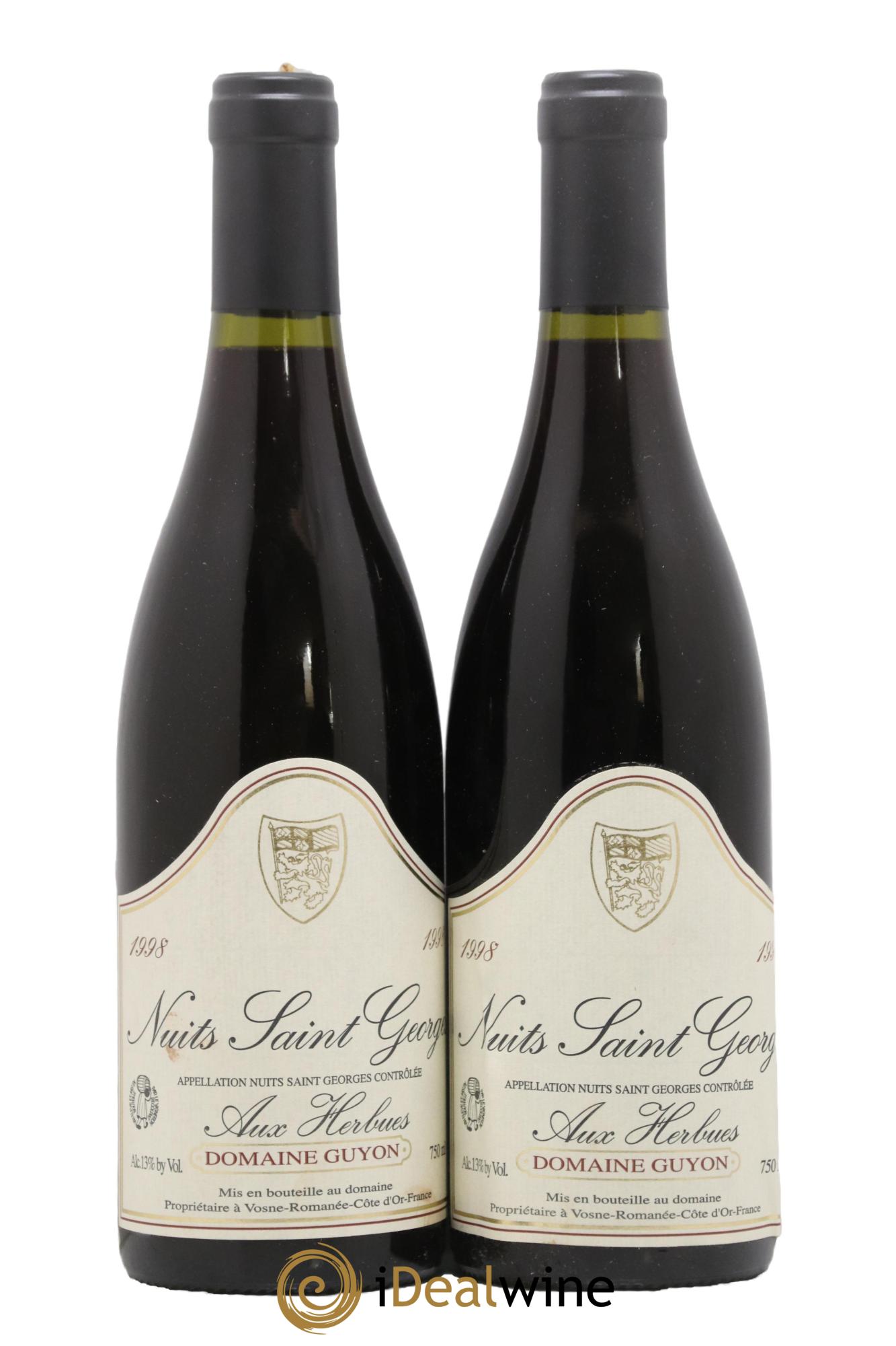 Nuits-Saint-Georges Aux Herbues Domaine Guyon 1998 - Lot de 2 bouteilles - 0