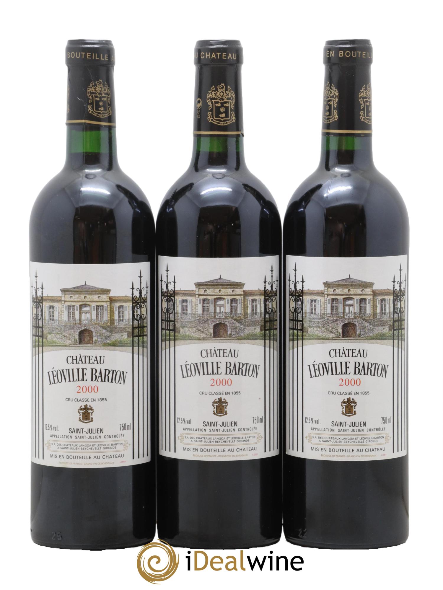 Château Léoville Barton 2ème Grand Cru Classé 2000 - Lot de 3 bouteilles - 0