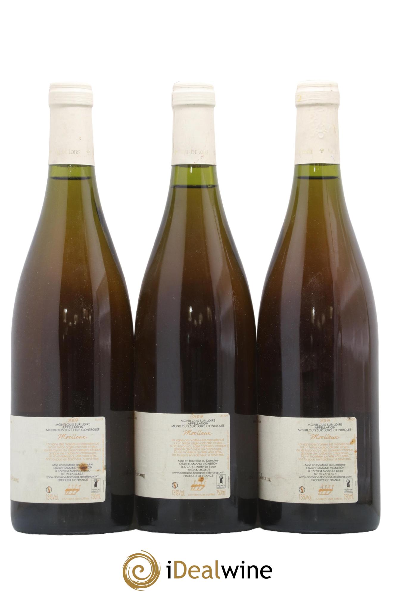 Montlouis-sur-Loire Moelleux Les Vallées Domaine Flamand Deletang 2009 - Posten von 3 Flaschen - 1