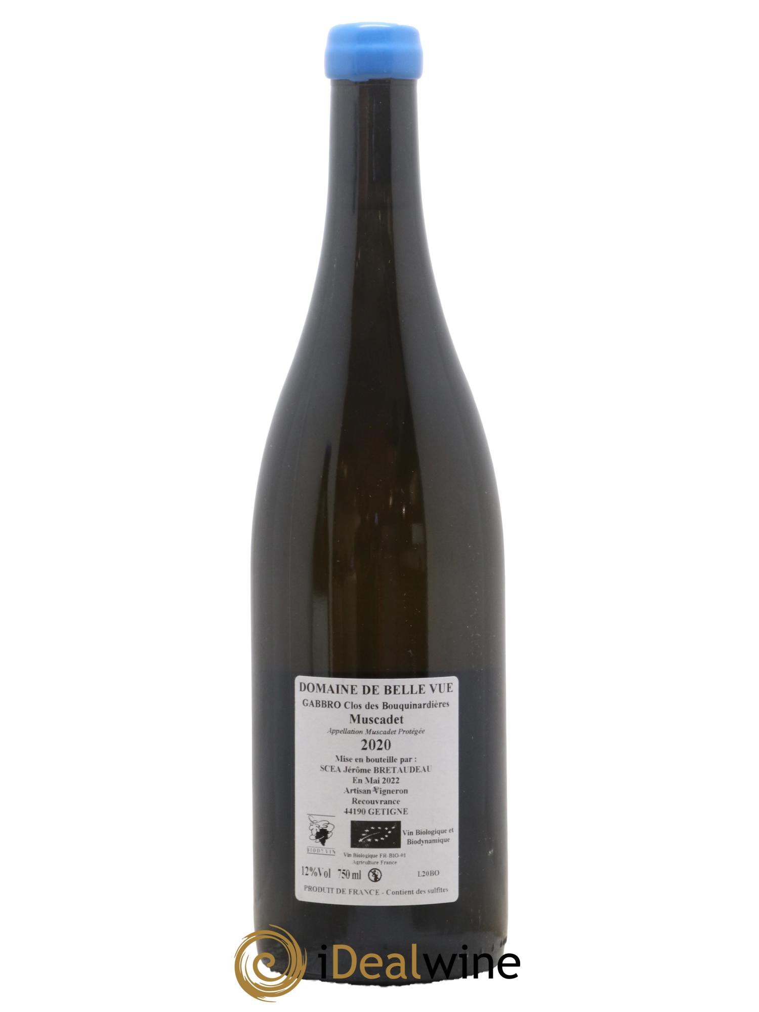 Muscadet-Sèvre-et-Maine Gabbro Jérôme Bretaudeau - Domaine de Bellevue 2020 - Lot de 1 bouteille - 1