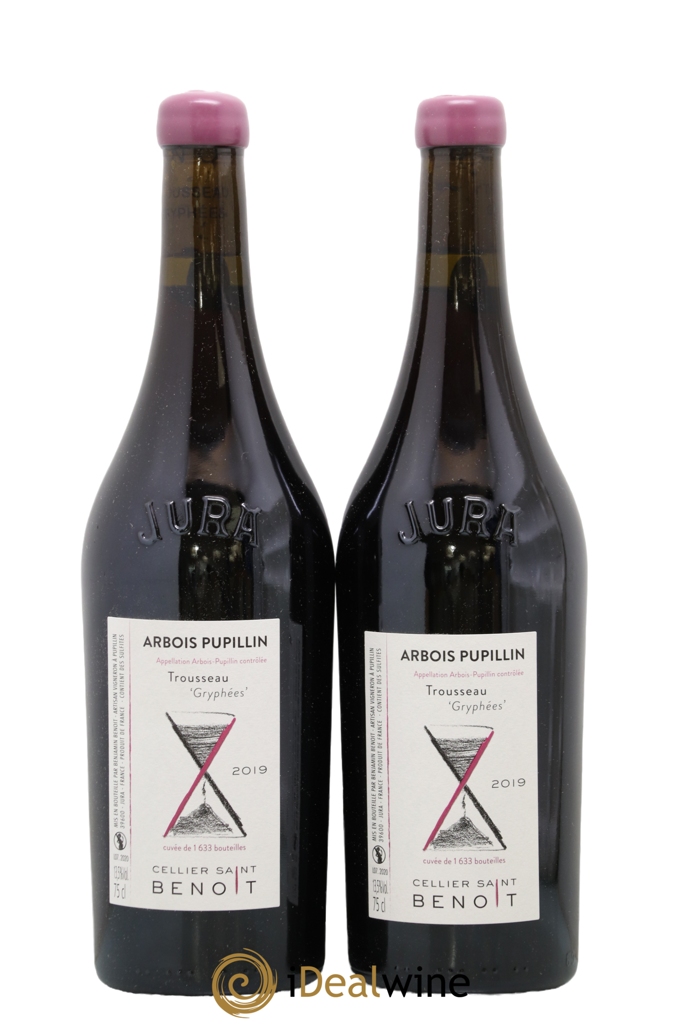 Arbois Pupillin Trousseau Gryphees Cellier Saint Benoit 2019 - Lot de 2 bouteilles - 0
