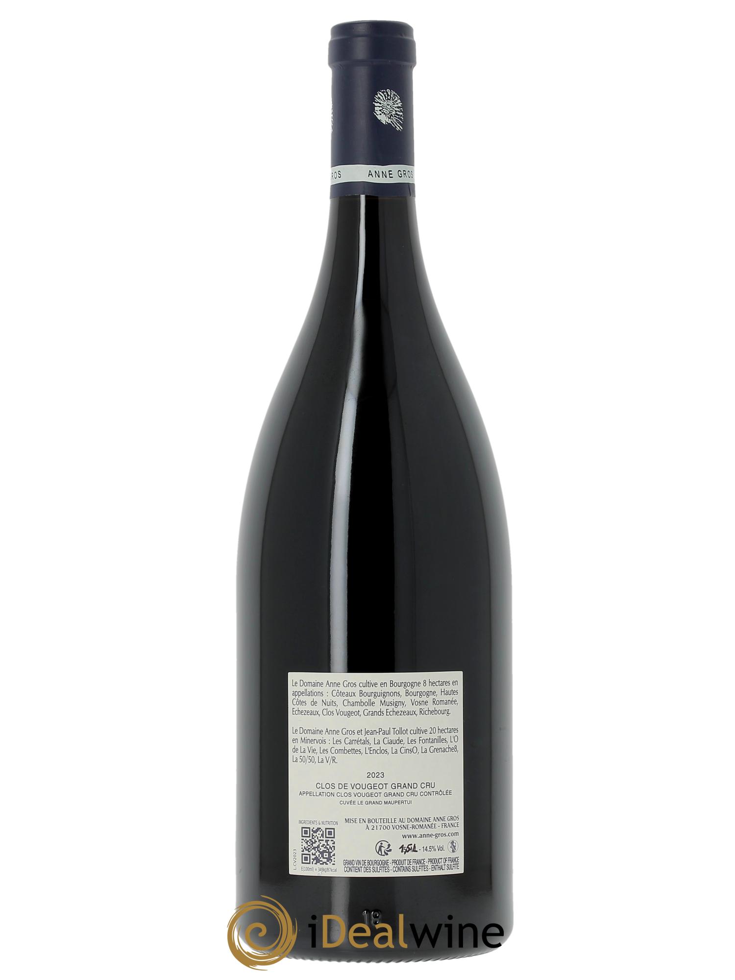 Clos de Vougeot Grand Cru Le Grand Maupertui Anne Gros  2023 - Lot de 1 magnum - 1