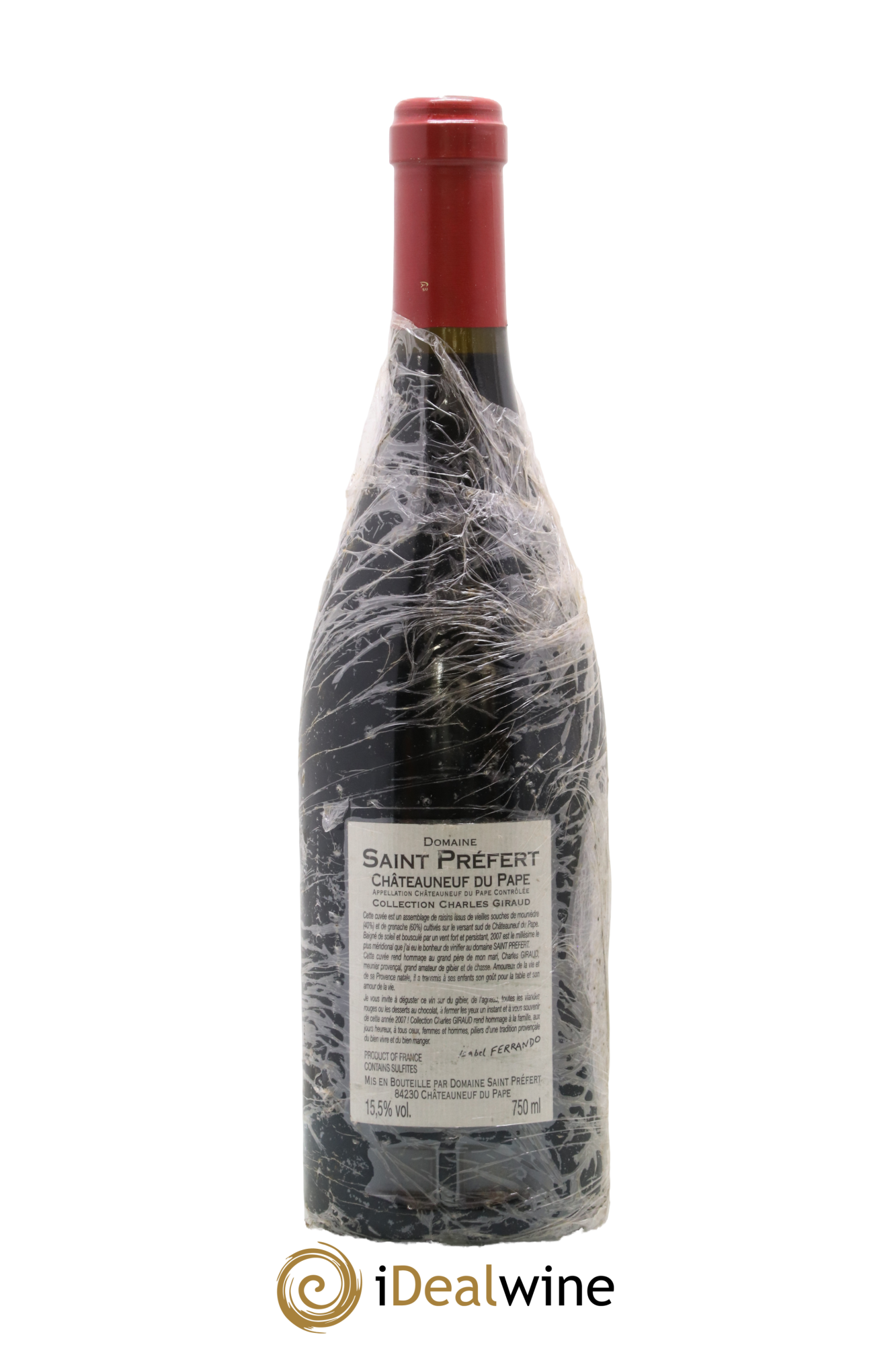 Châteauneuf-du-Pape Collection Charles Giraud Domaine Saint-Préfert 2007 - Lot de 1 bouteille - 1