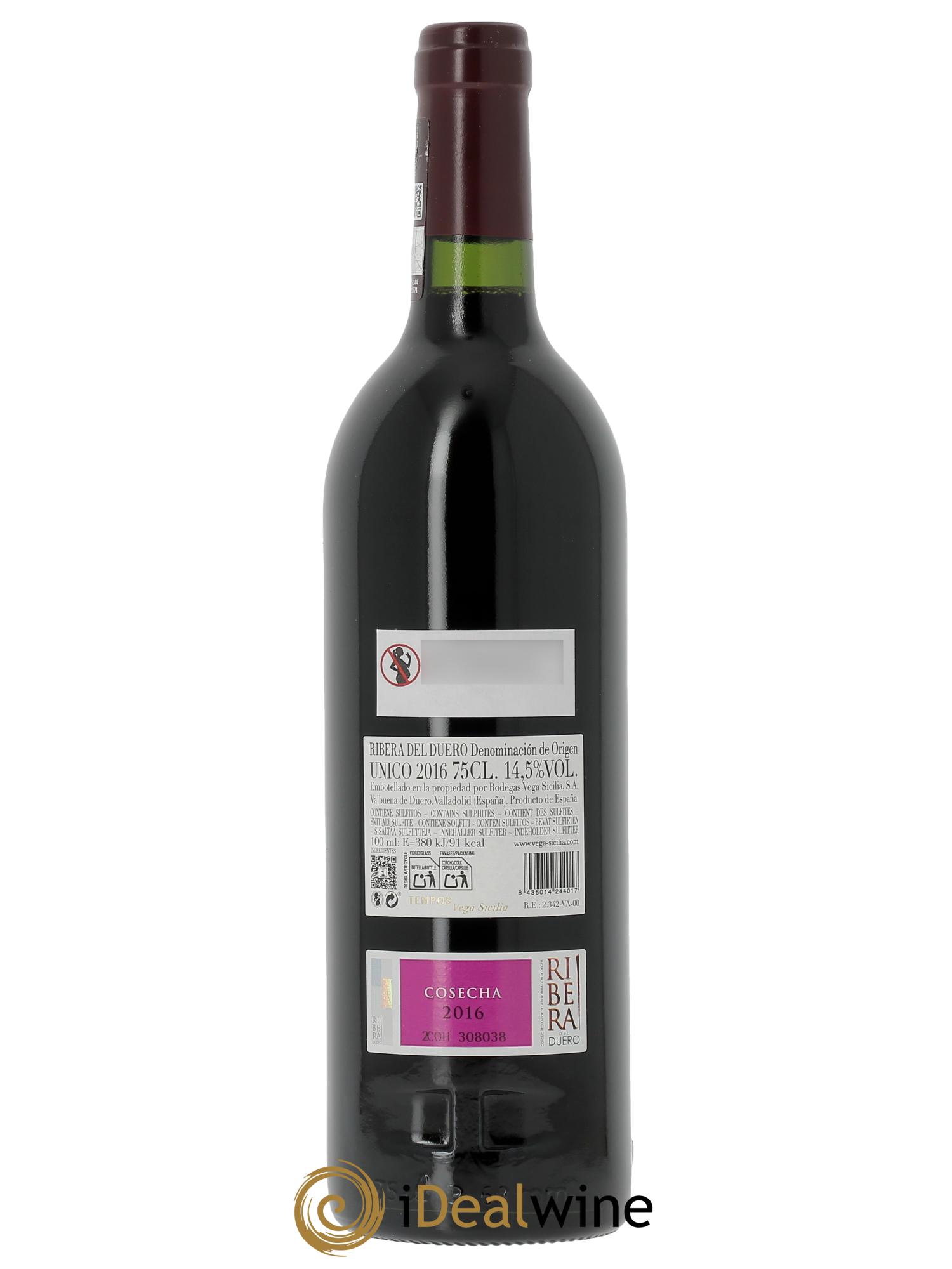 Ribera Del Duero DO Vega Sicilia Unico Famille Alvarez (Original-holzkiste ab 3 Fl.) 2016 - Posten von 1 Flasche - 1