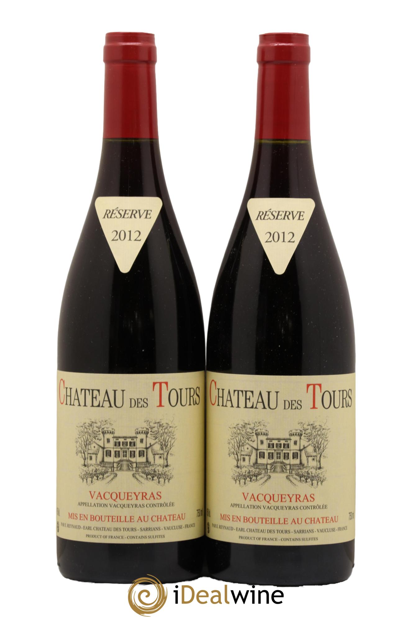 Vacqueyras Château des Tours Emmanuel Reynaud 2012 - Lot de 2 bouteilles - 0