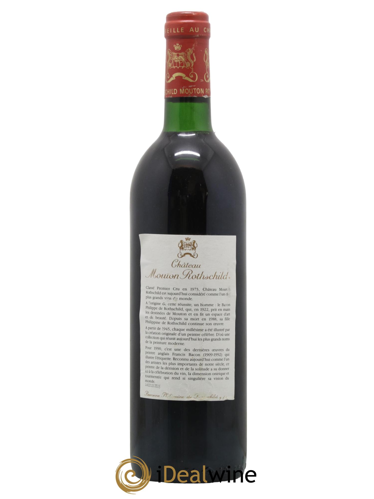 Château Mouton Rothschild 1er Grand Cru Classé 1990 - Lot de 1 bouteille - 1