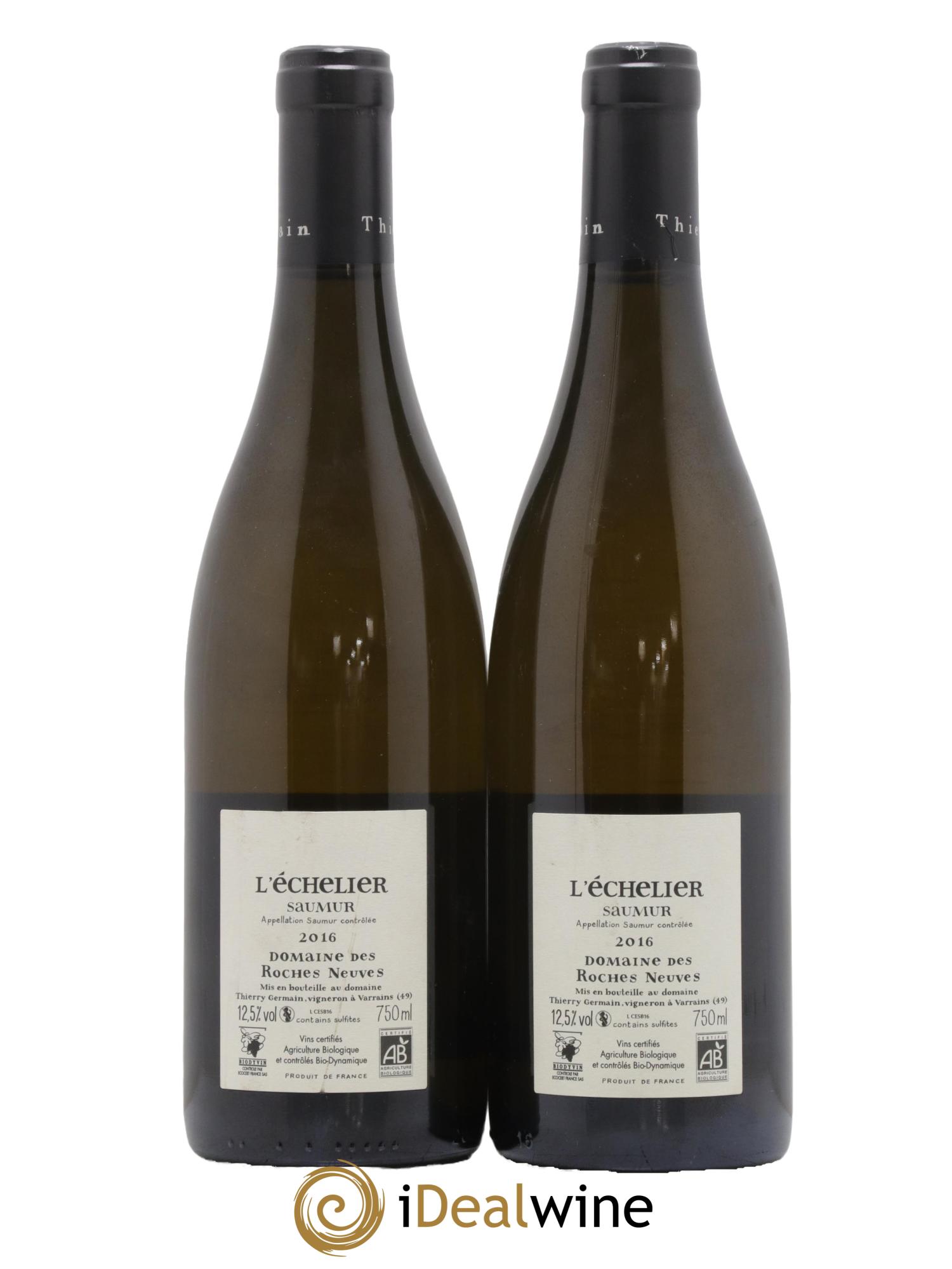 Saumur l'Echelier Domaine des Roches Neuves - Thierry Germain 2016 - Posten von 2 Flaschen - 1