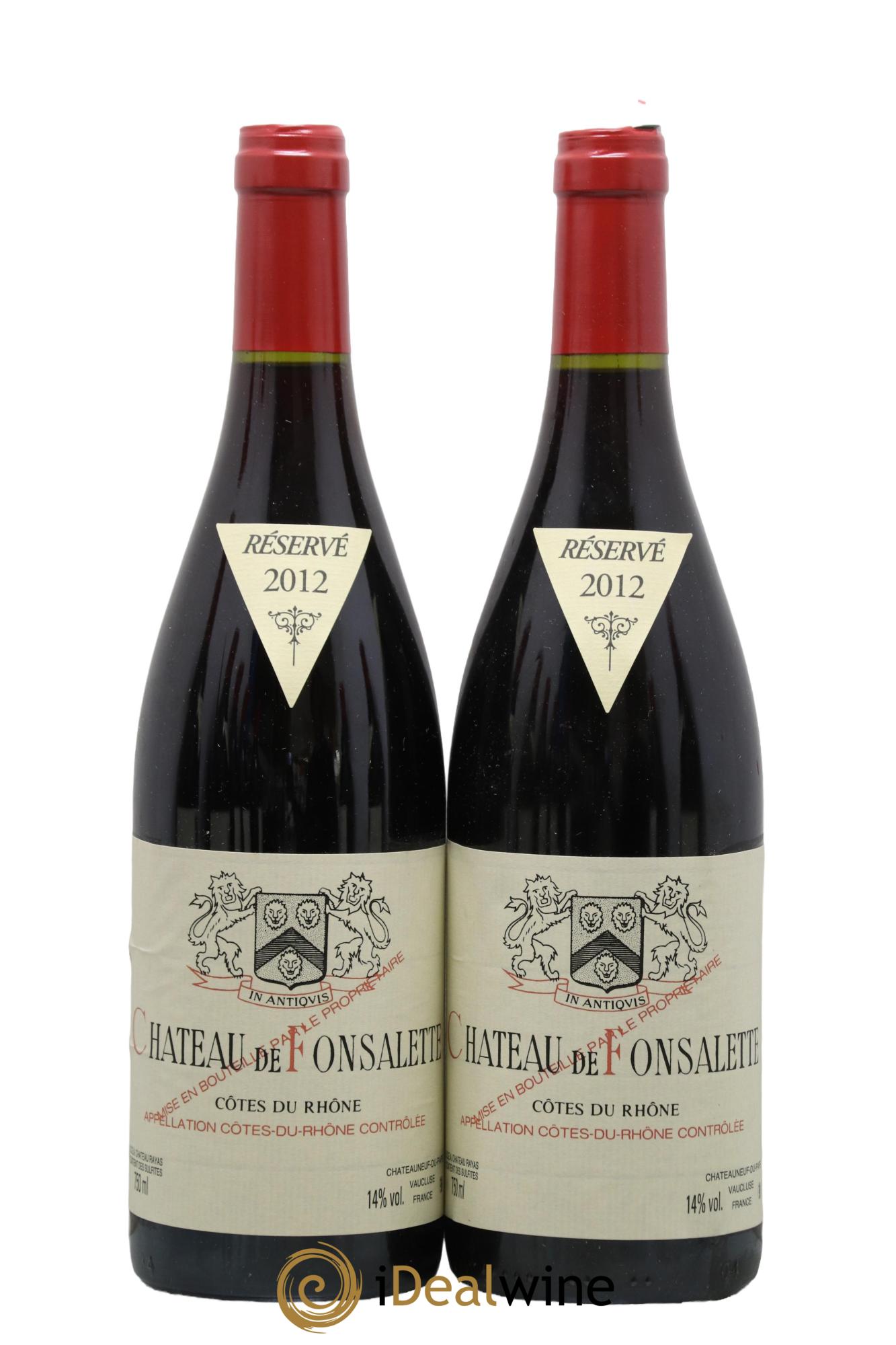 Côtes-du-Rhône Château de Fonsalette Emmanuel Reynaud 2012 - Lot de 2 bouteilles - 0