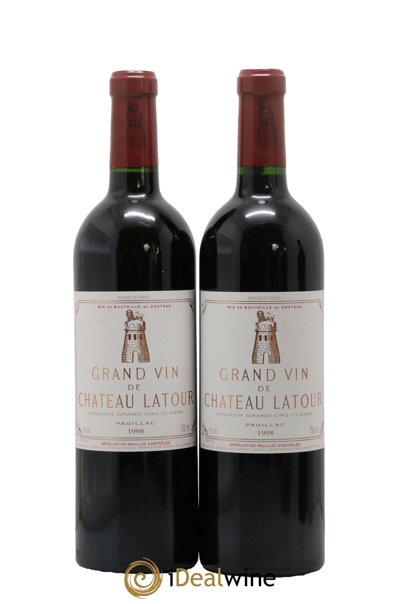 Château Latour 1er Grand Cru Classé 1998 - Lotto di 2 bottiglie - 0