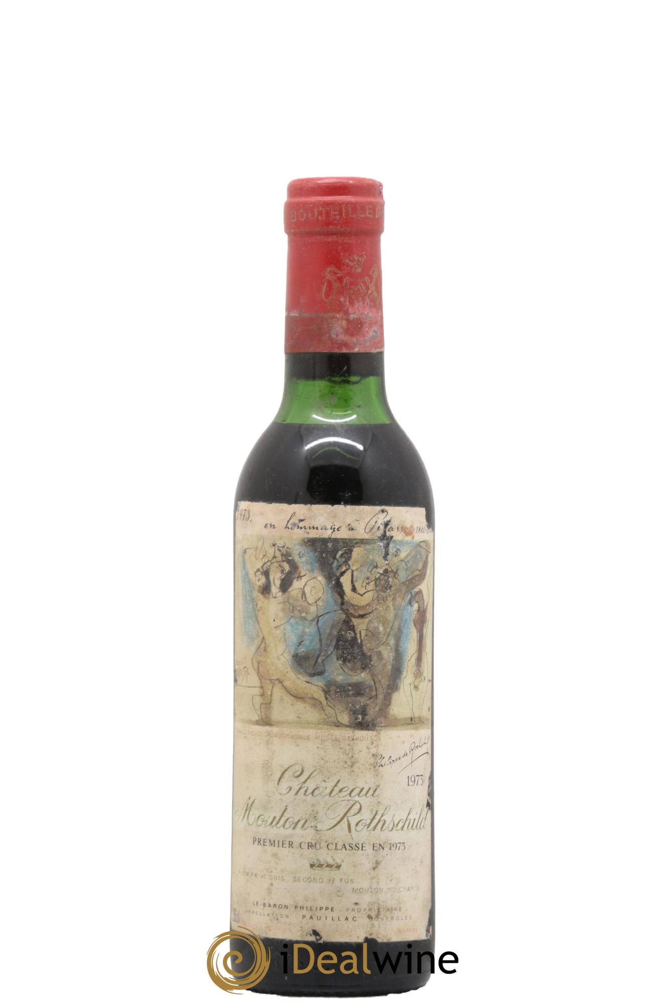 Château Mouton Rothschild 1er Grand Cru Classé 1973 - Lot de 1 demi bouteille - 0