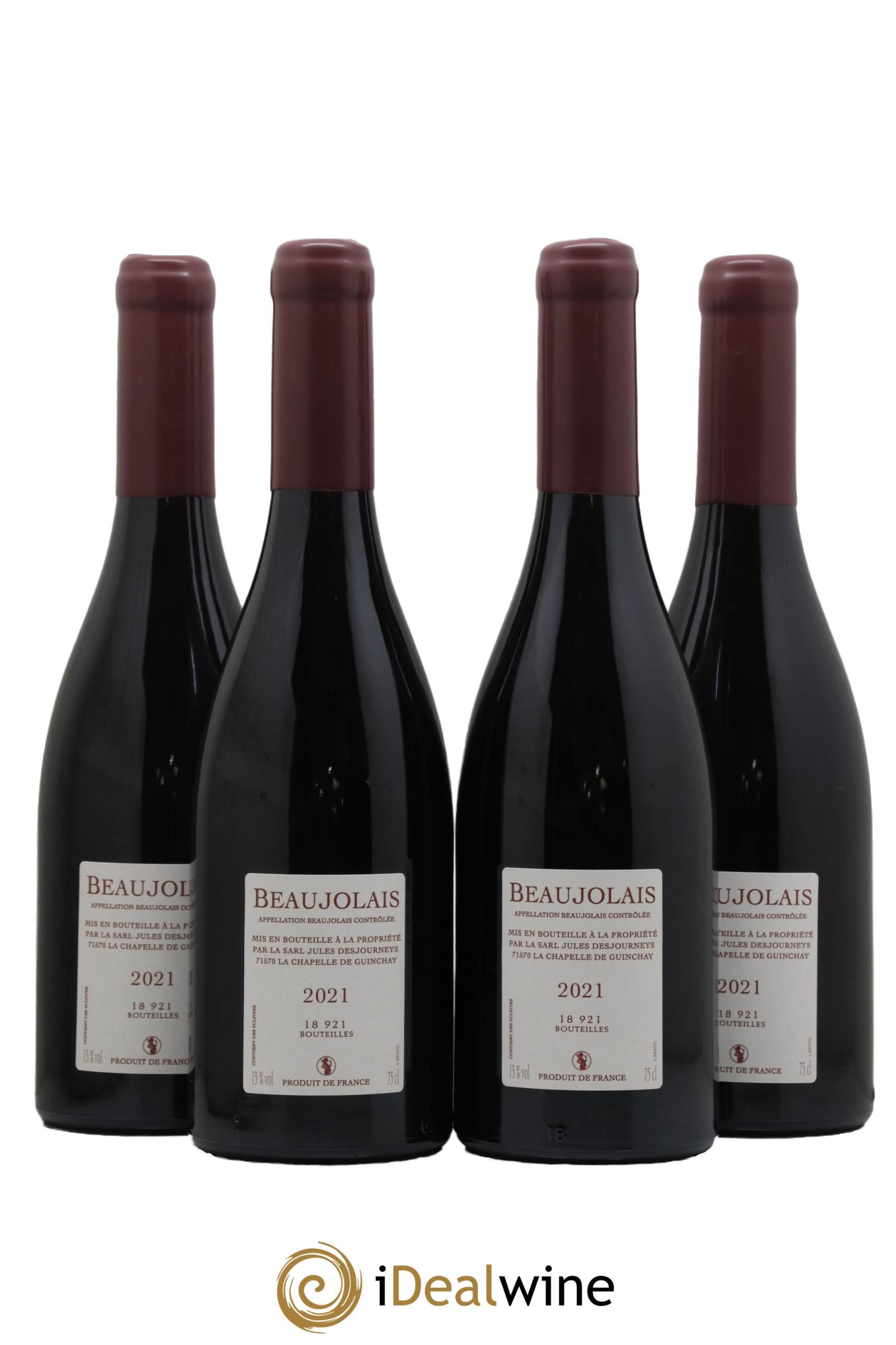 Beaujolais Jules Desjourneys 2021 - Lot de 4 bouteilles - 1