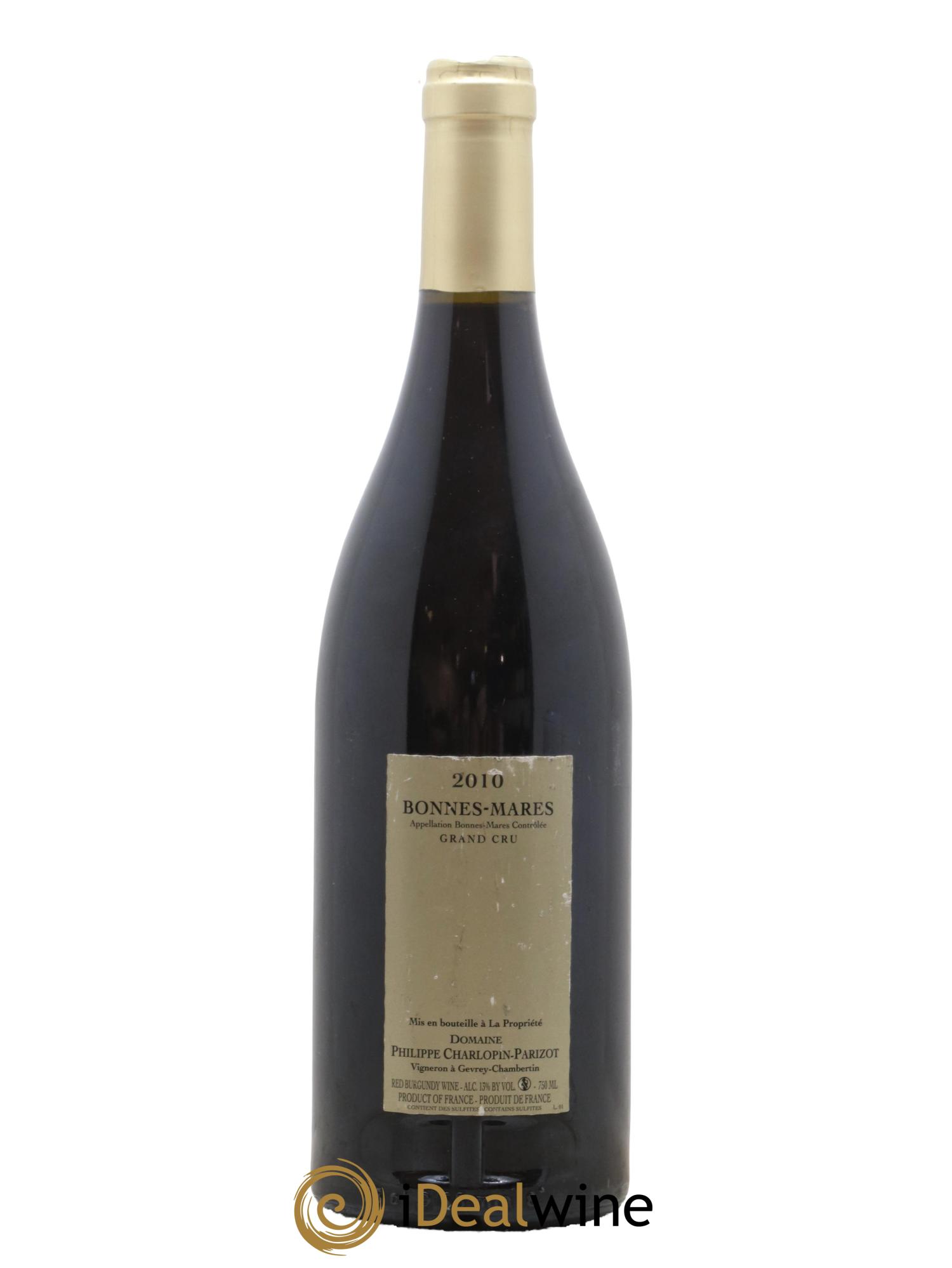 Bonnes-Mares Grand Cru Charlopin-Parizot 2010 - Lot de 1 bouteille - 1