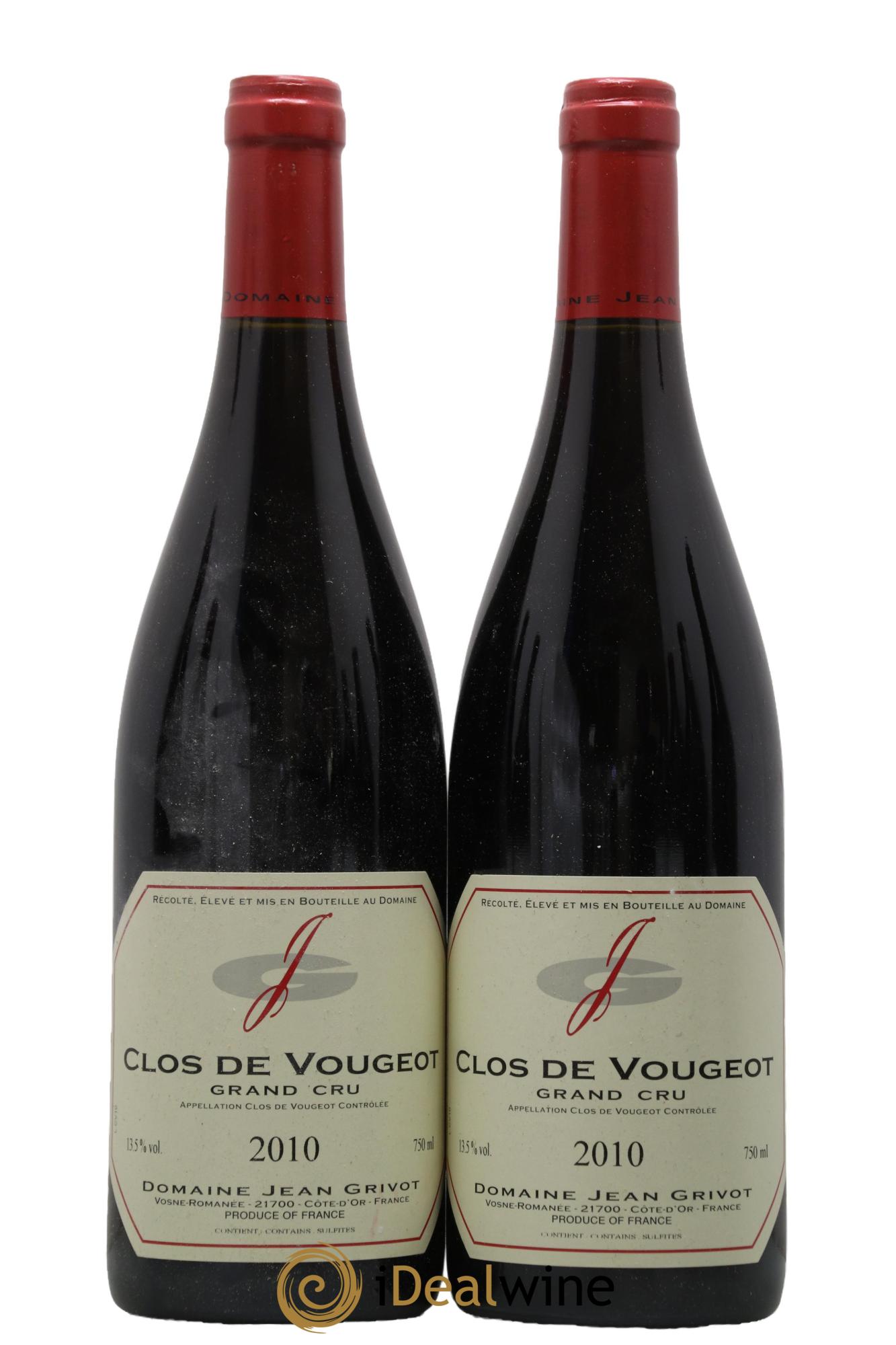 Clos de Vougeot Grand Cru Jean Grivot 2010 - Lot de 2 bouteilles - 0