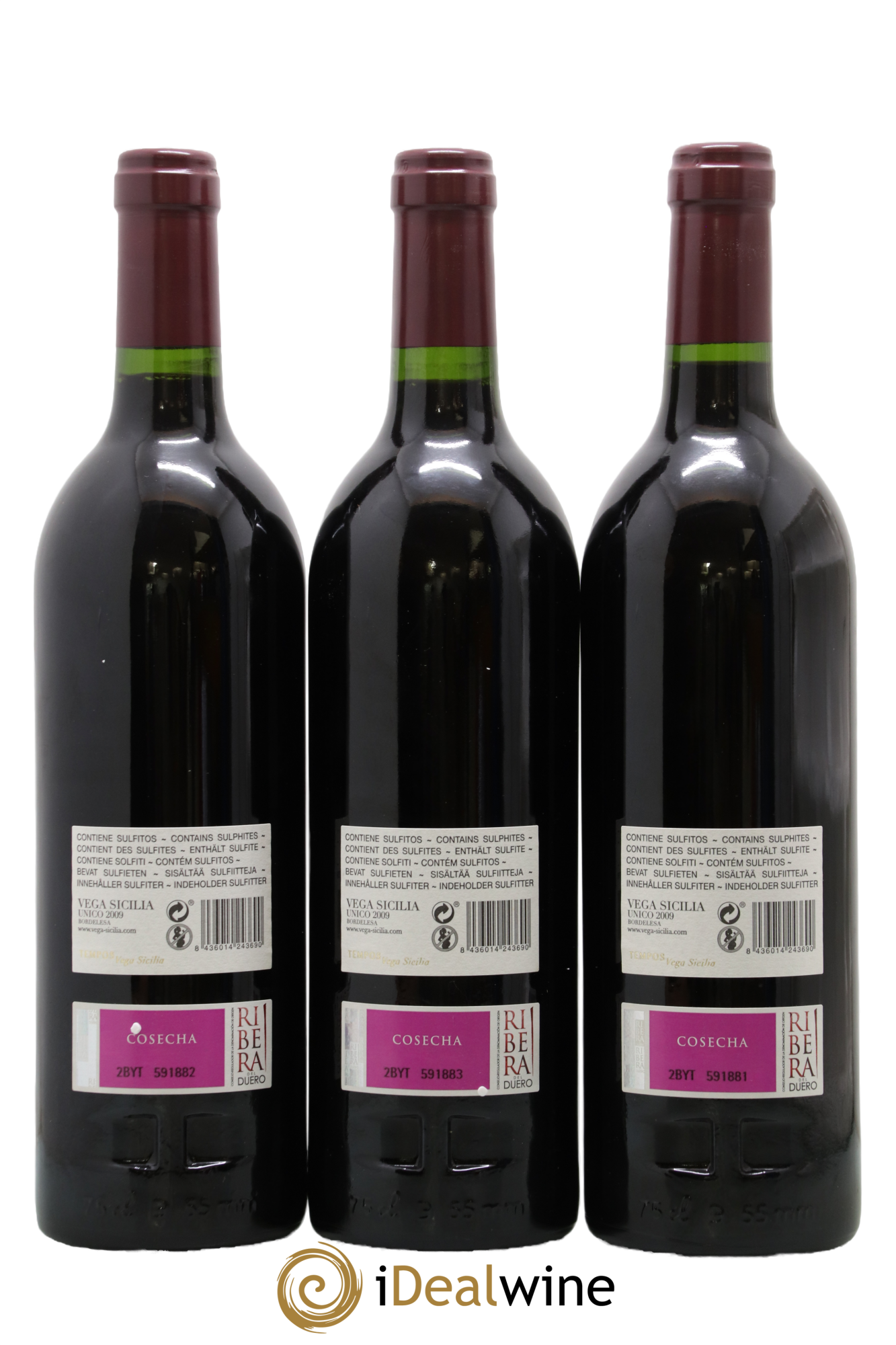 Ribera Del Duero DO Vega Sicilia Unico Famille Alvarez 2009 - Lot of 3 bottles - 1
