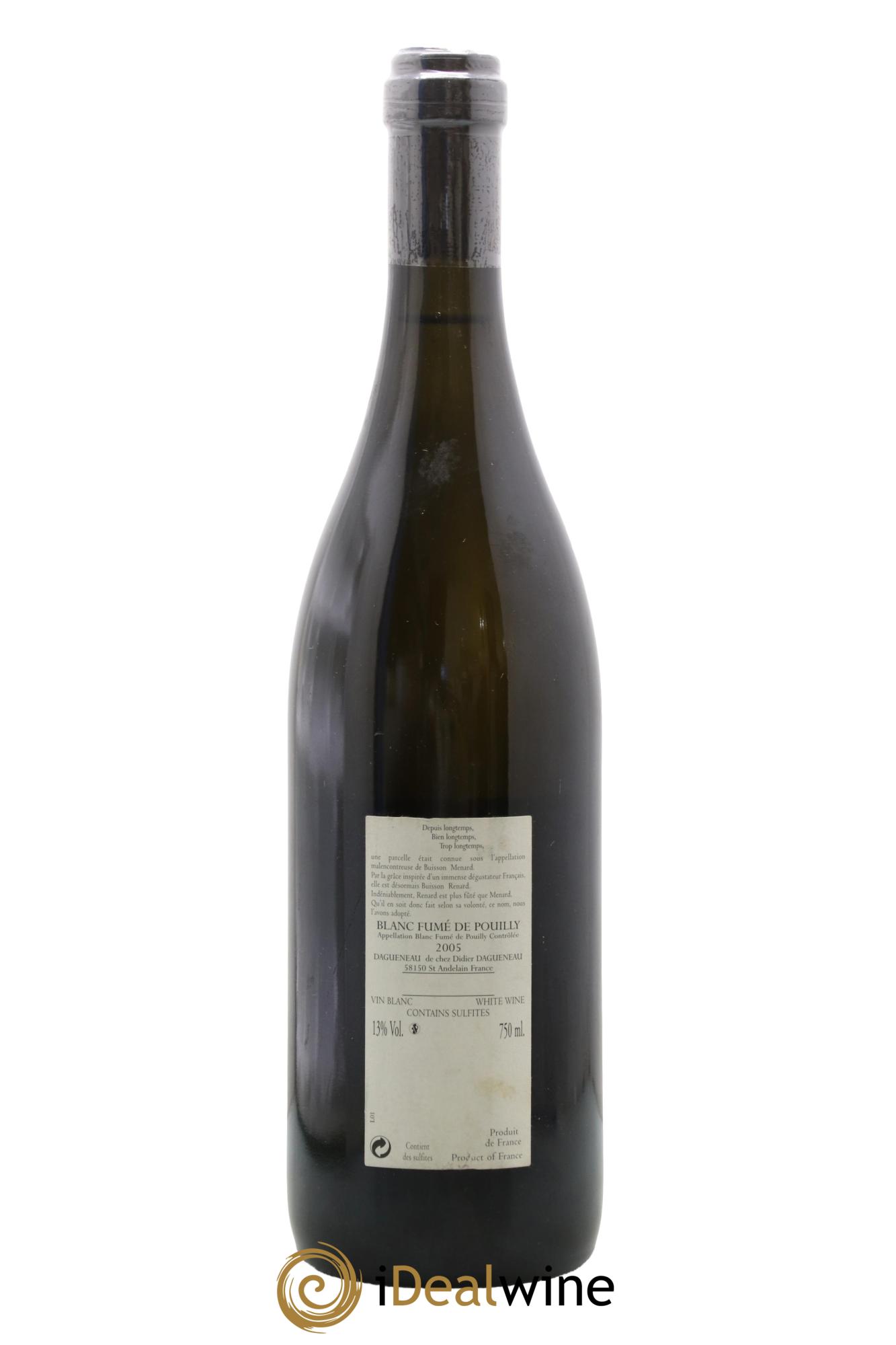 Pouilly-Fumé Buisson Renard Dagueneau (Domaine Didier - Louis-Benjamin) 2005 - Posten von 1 Flasche - 1