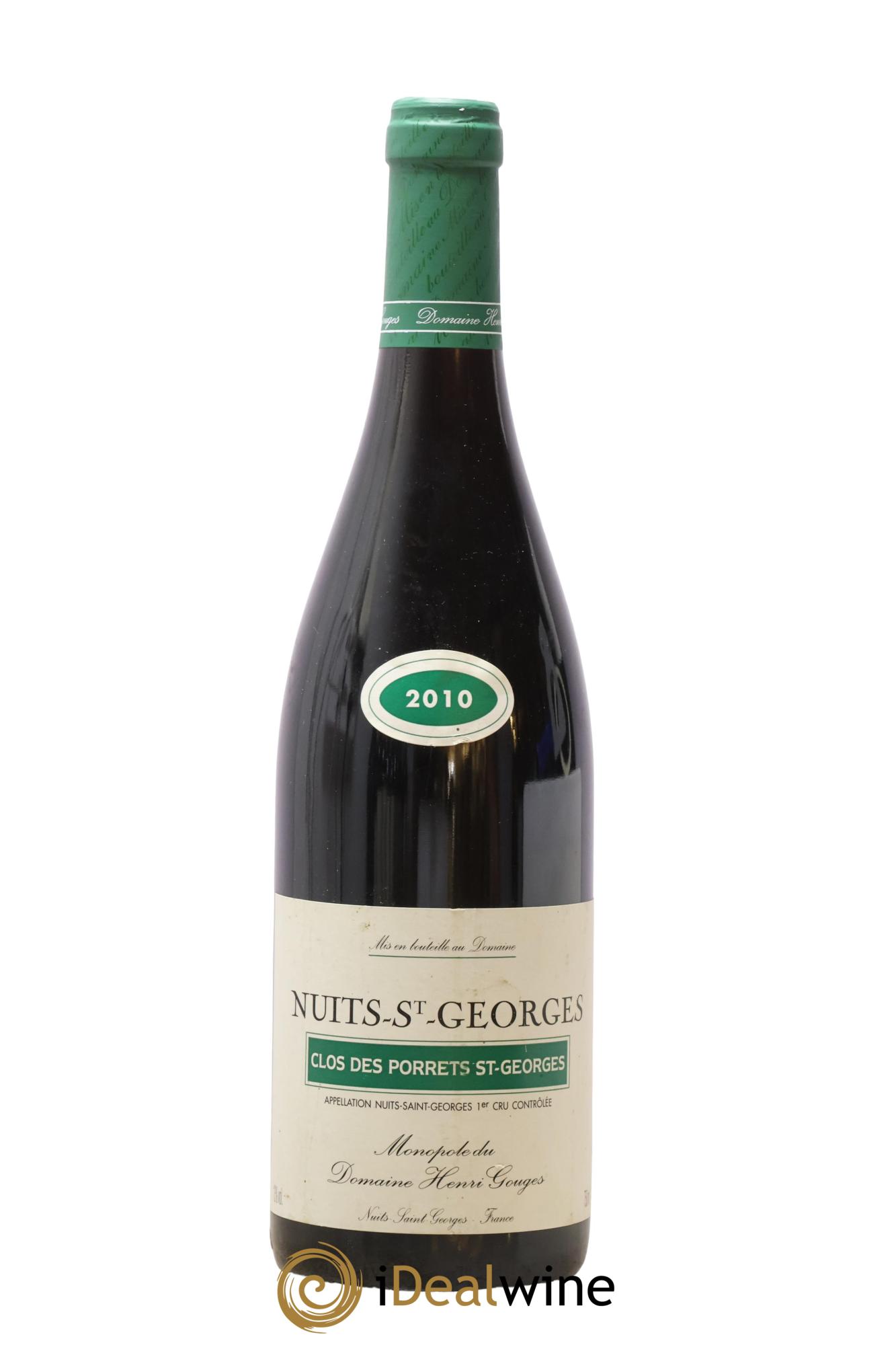 Nuits-Saint-Georges 1er Cru Clos des Porrets St Georges Henri Gouges 2010 - Lot de 1 bouteille - 0