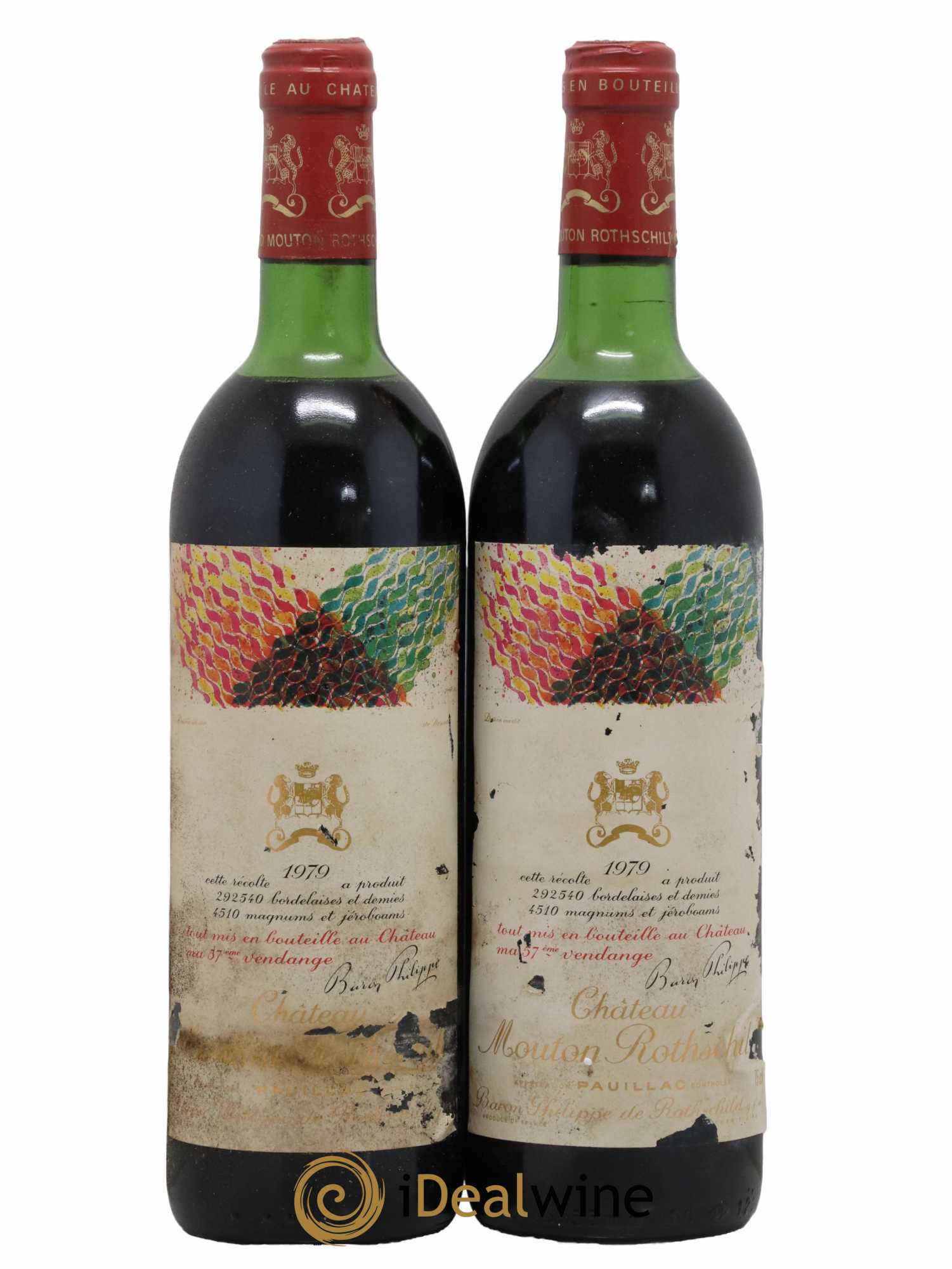 Château Mouton Rothschild 1er Grand Cru Classé 1979 - Lot de 2 bouteilles - 0