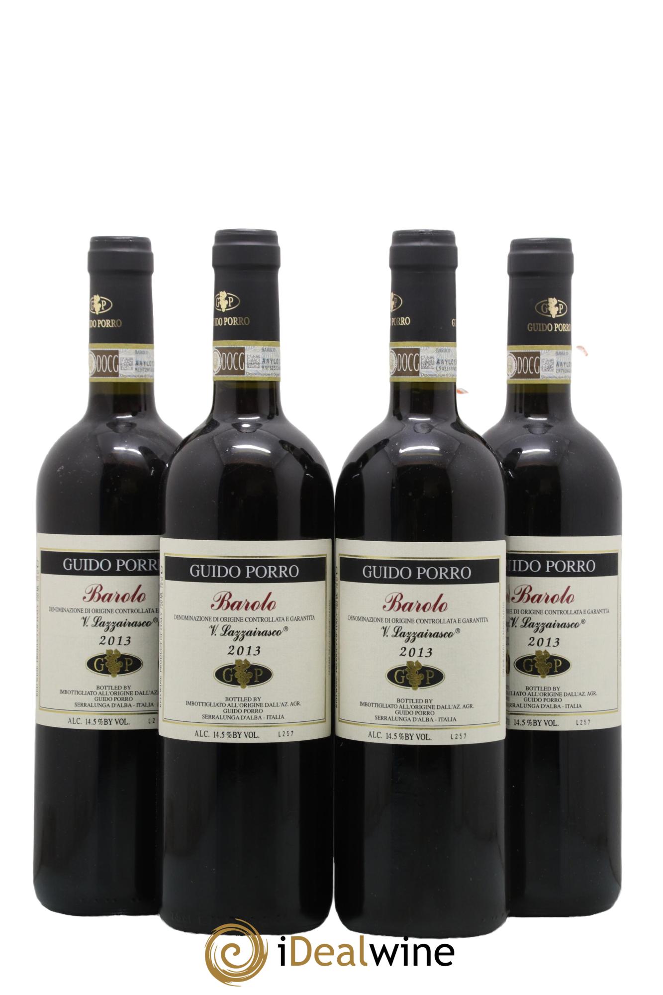 Barolo Vigna Lazzairasco Guido Porro 2013 - Lot de 4 bouteilles - 0