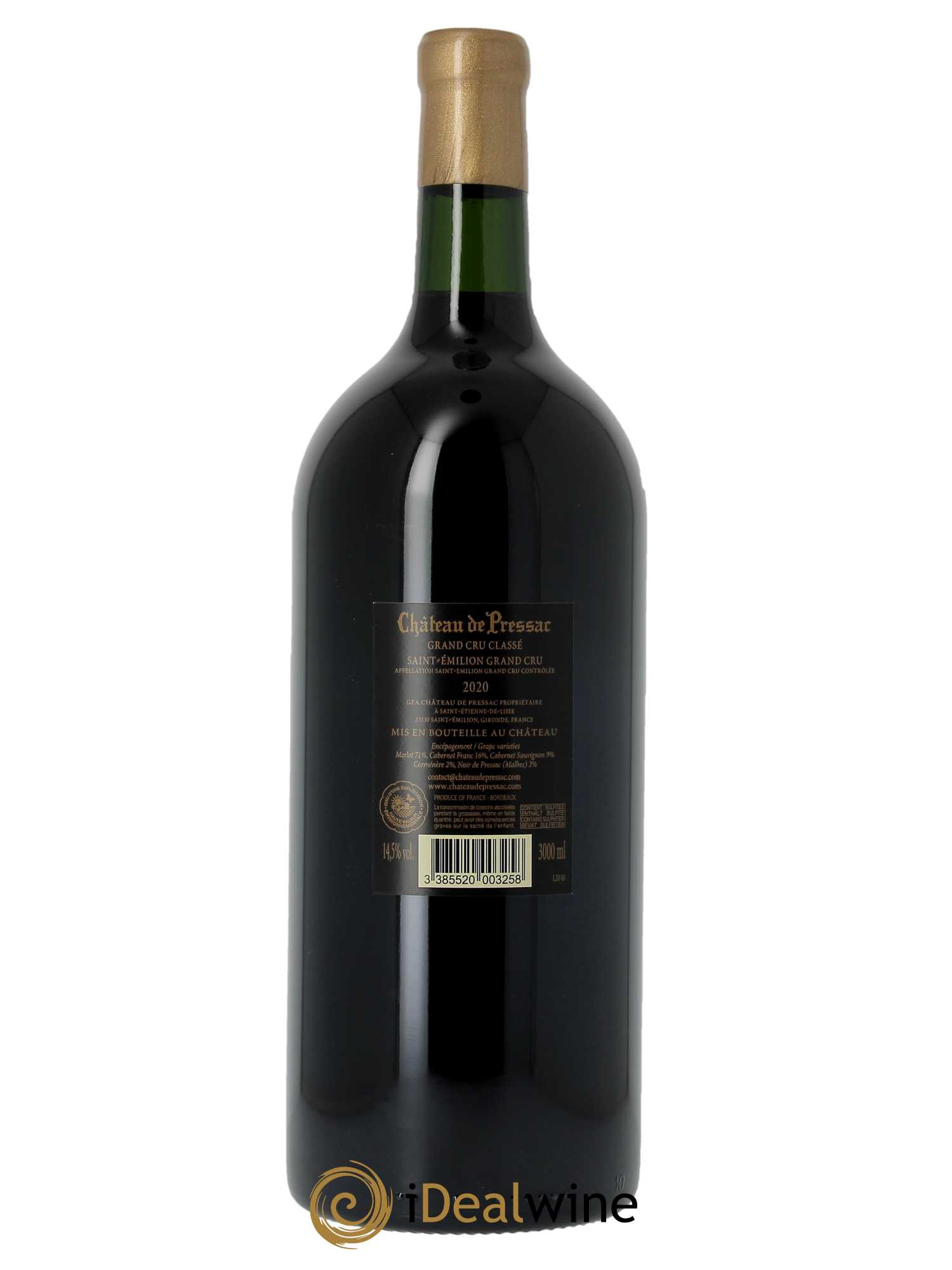 Château de Pressac Grand Cru Classé 2020 - Lot of 1 double magnum - 2