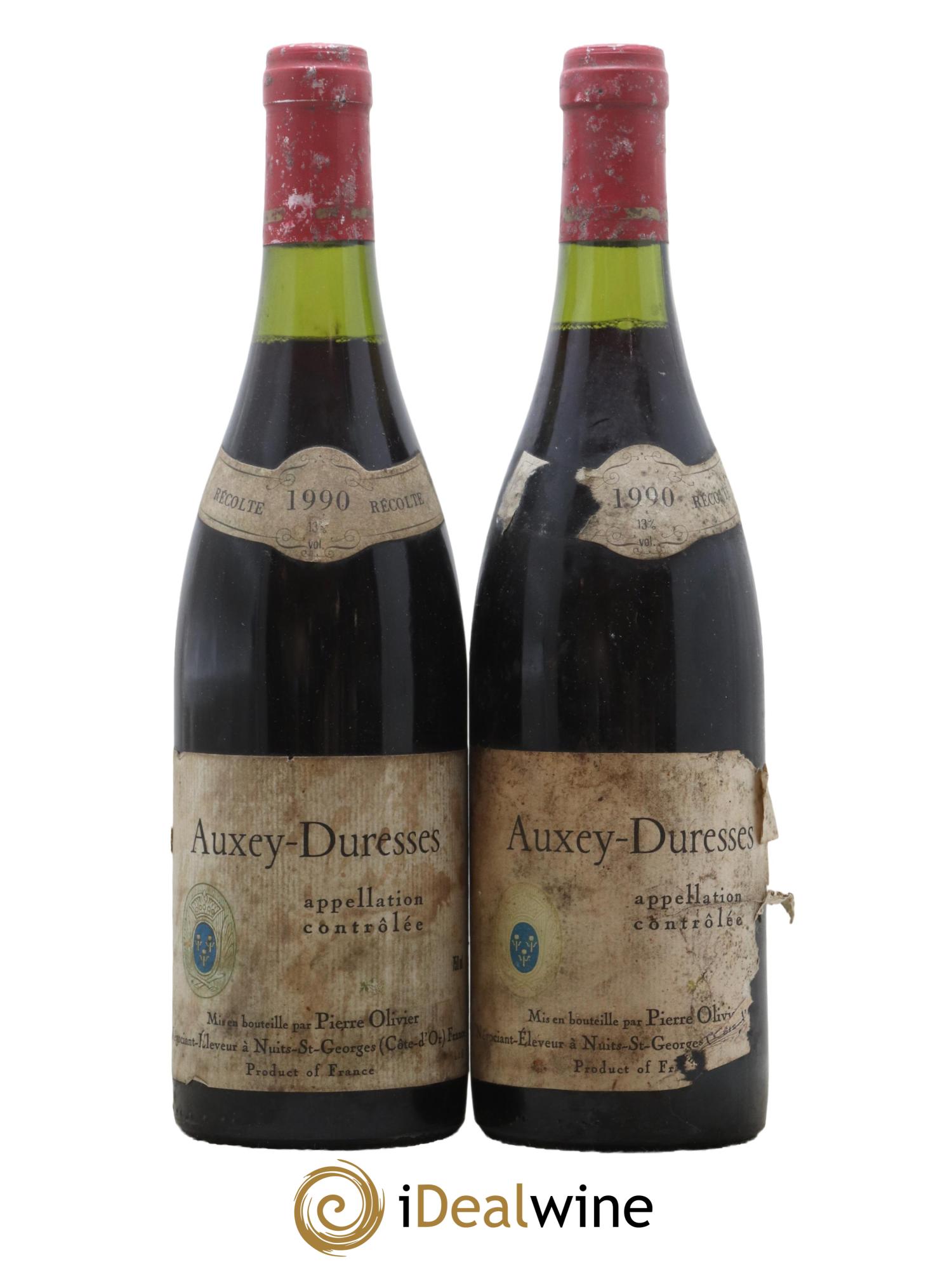 Auxey-Duresses Domaine Pierre Olivier 1990 - Lot de 2 bouteilles - 0