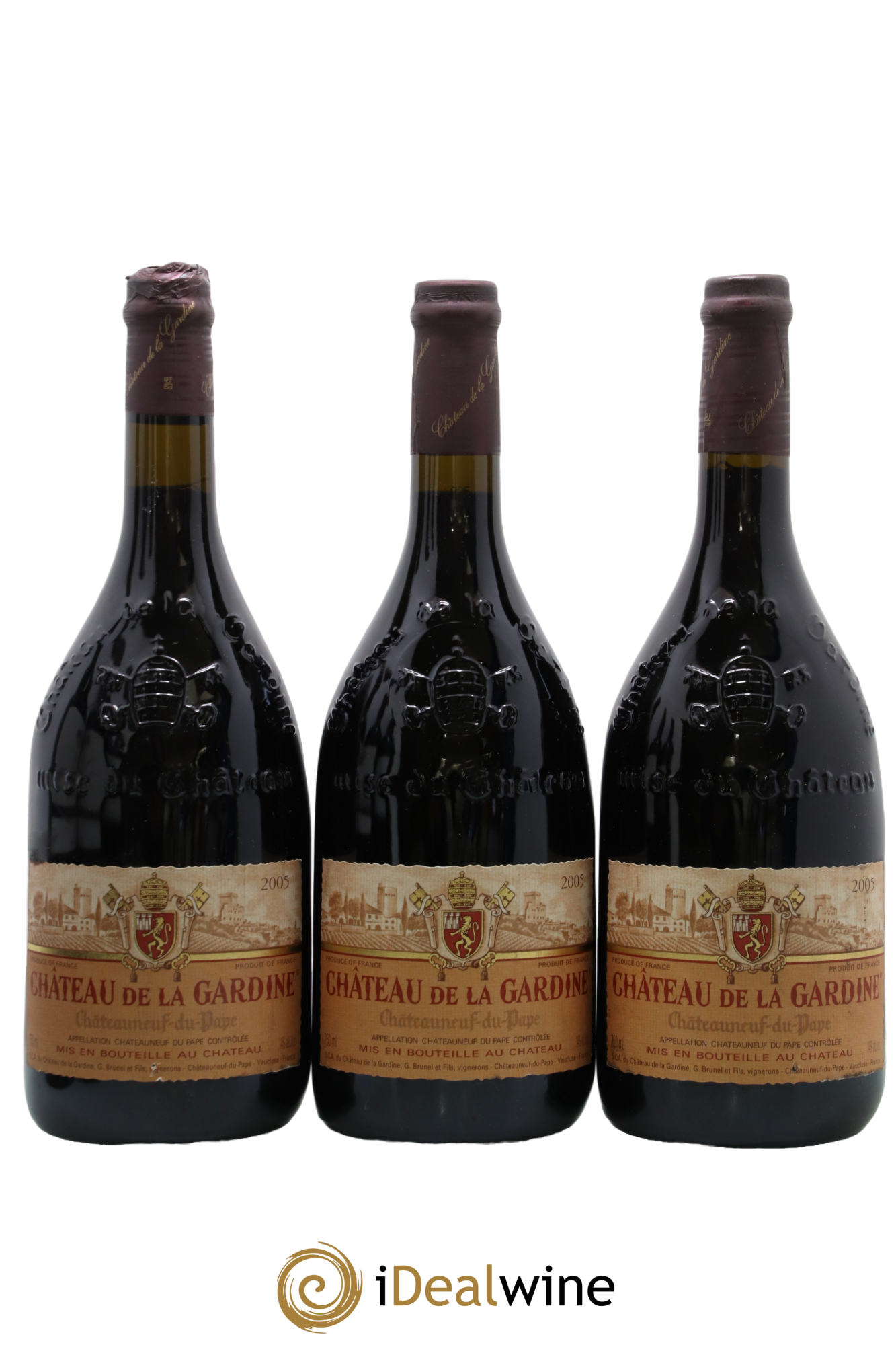 Châteauneuf-du-Pape Château de La Gardine Famille Brunel 2005 - Lot de 3 bouteilles - 0