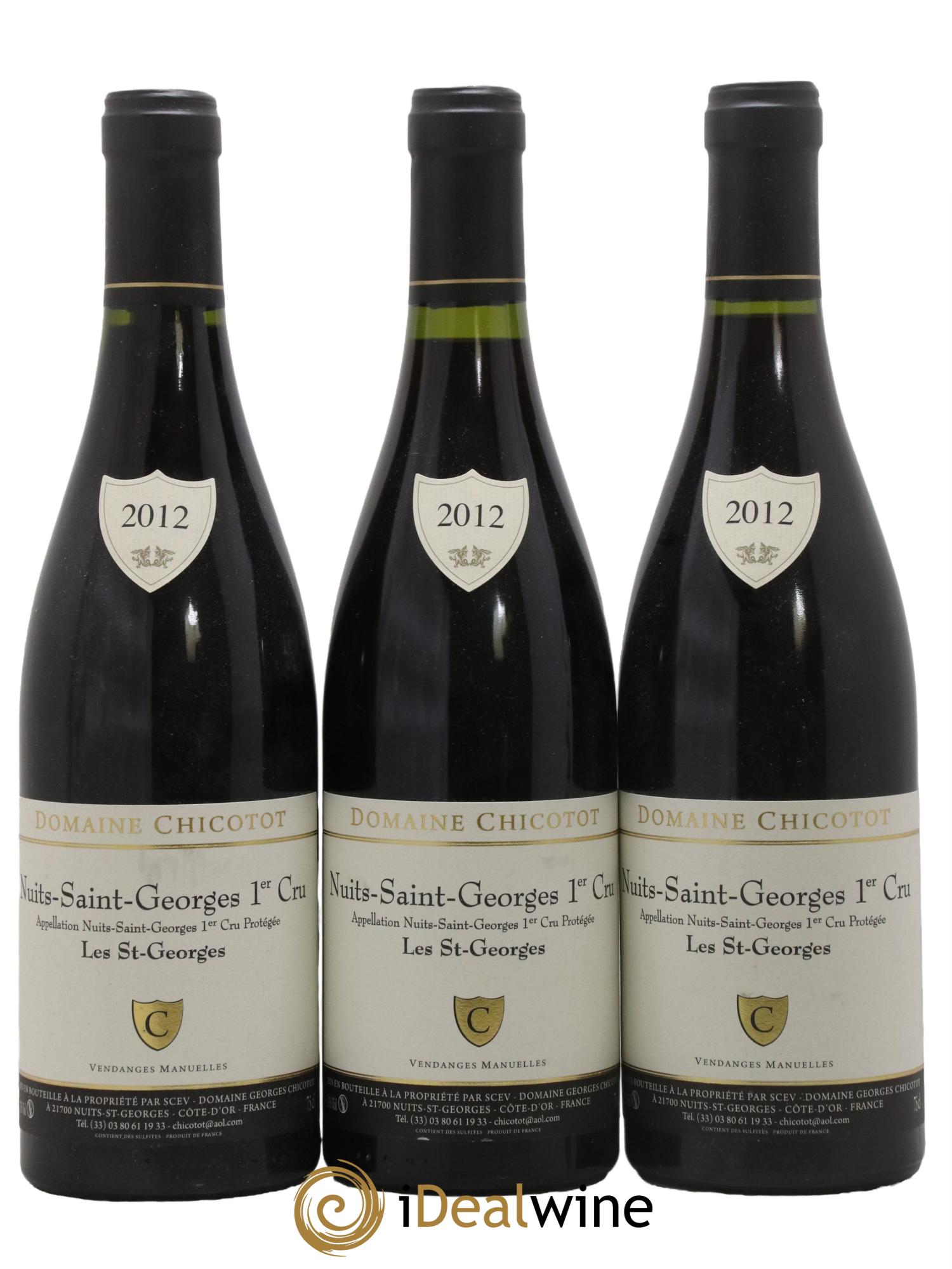 Nuits-Saint-Georges 1er Cru Les Saint-Georges Chicotot 2012 - Lot de 3 bouteilles - 0