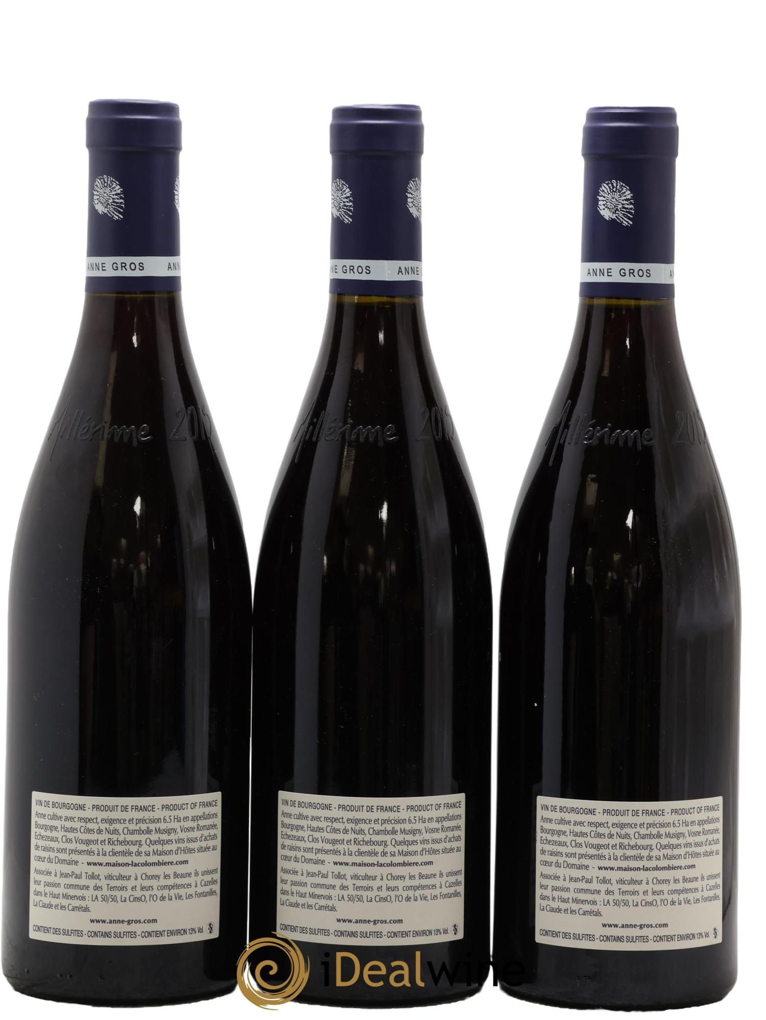 Echezeaux Grand Cru Les Loachausses Anne Gros  2015 - Lot of 3 bottles - 1