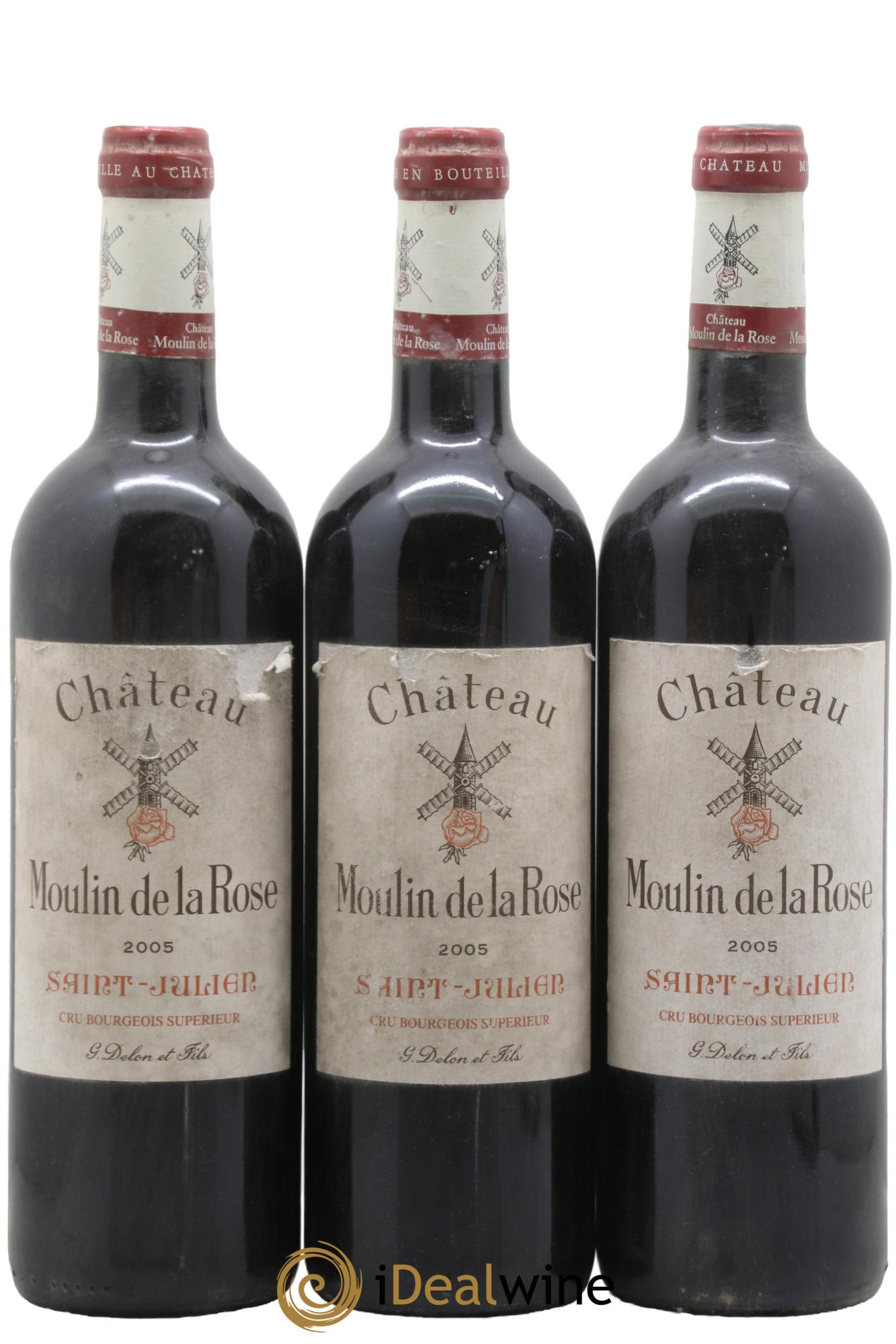 Château Moulin de la Rose Cru Bourgeois 2005 - Posten von 3 Flaschen - 0