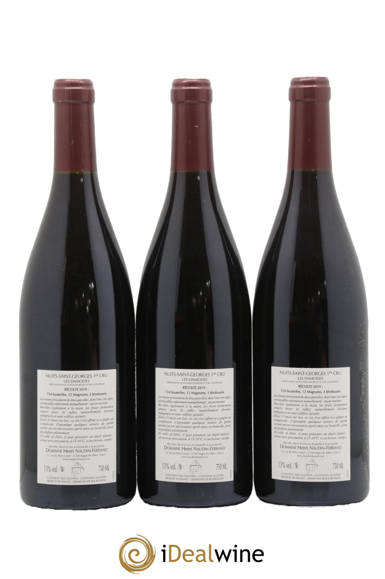 Nuits-Saint-Georges 1er Cru Les Damodes Naudin-Ferrand (Domaine) 2019 - Lot de 3 bouteilles - 1