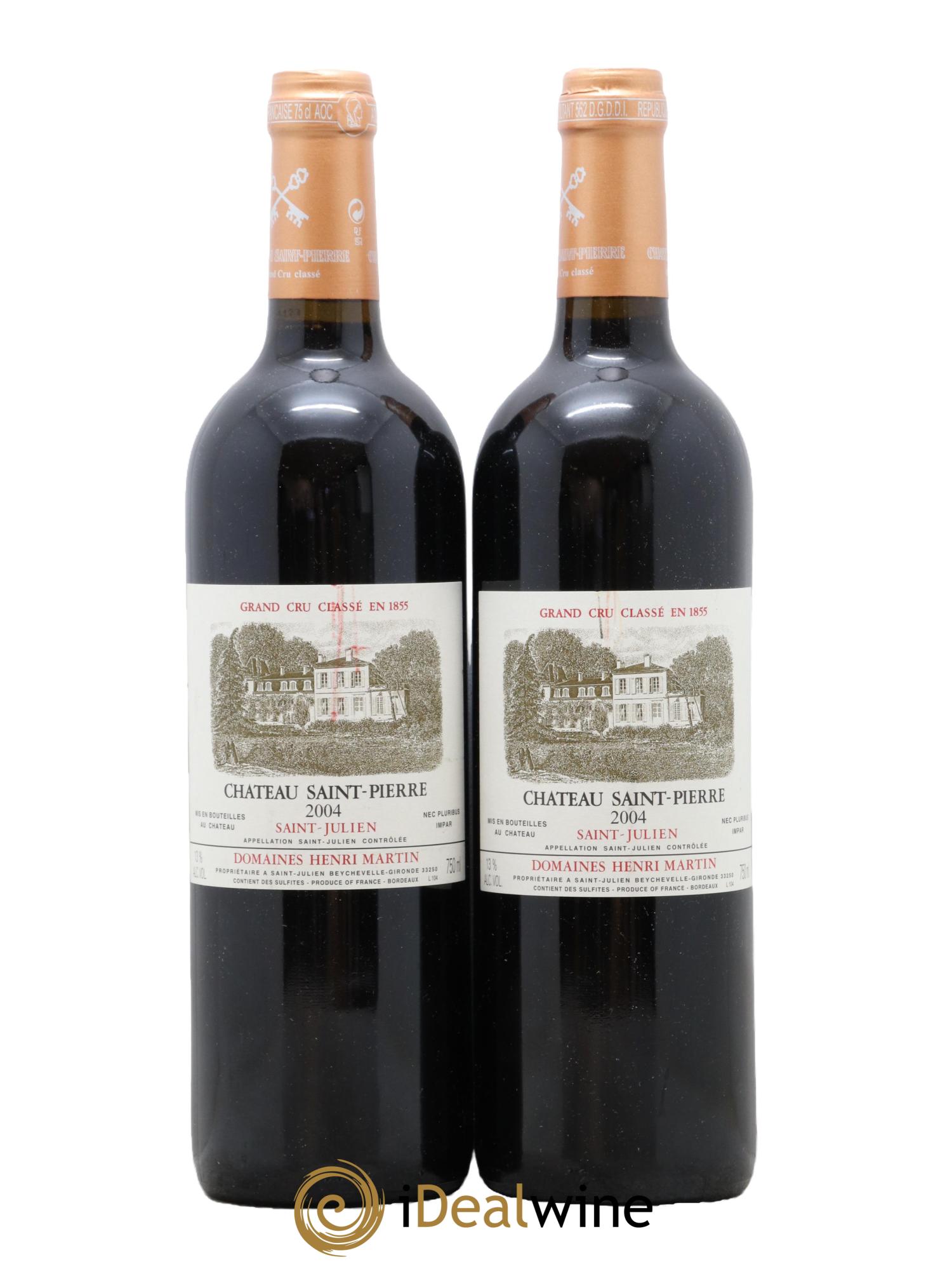 Château Saint-Pierre 4ème Grand Cru Classé 2004 - Lot de 2 bouteilles - 0