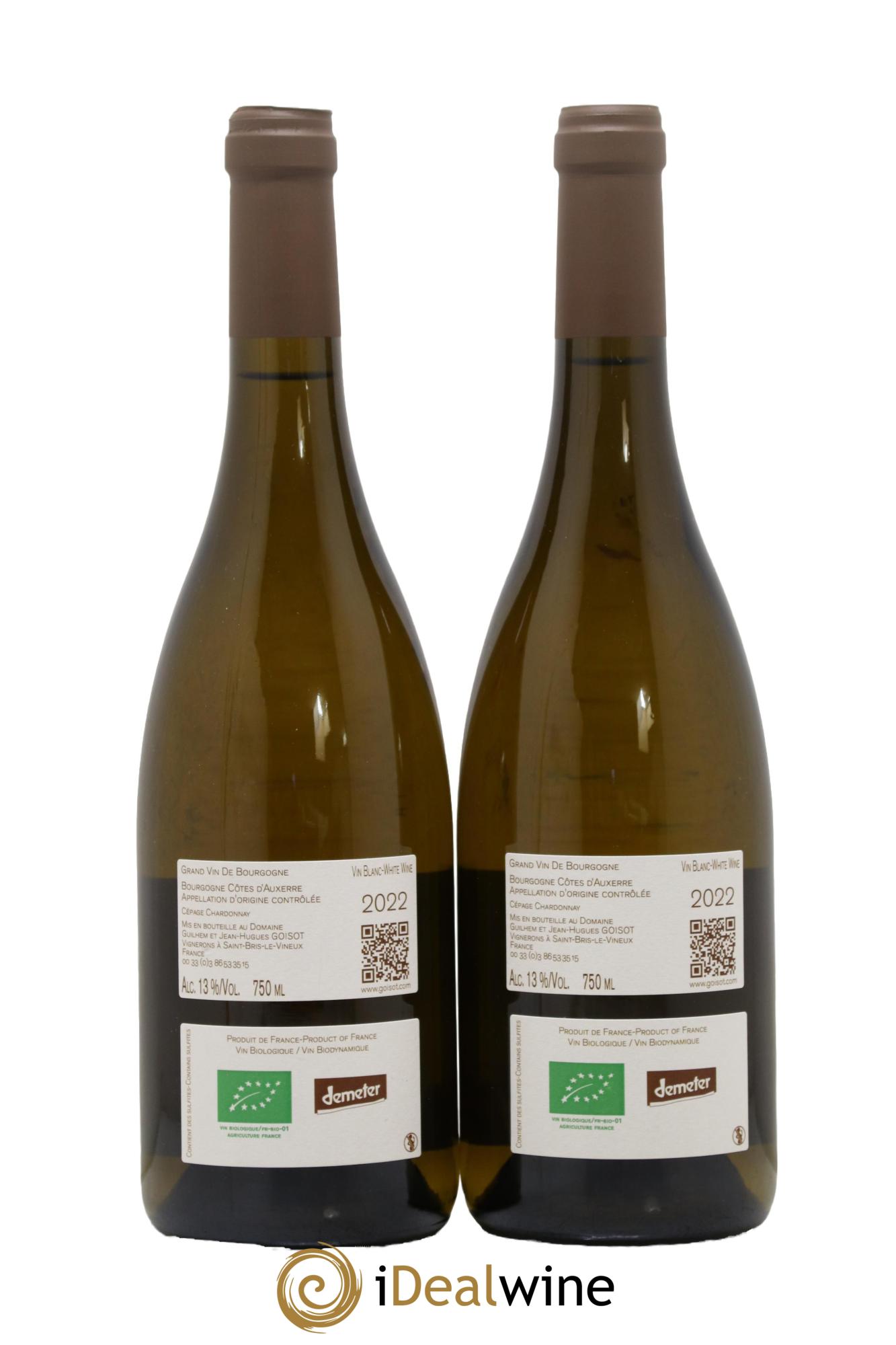 Bourgogne Côtes d'Auxerre Goisot 2022 - Lot of 2 bottles - 1