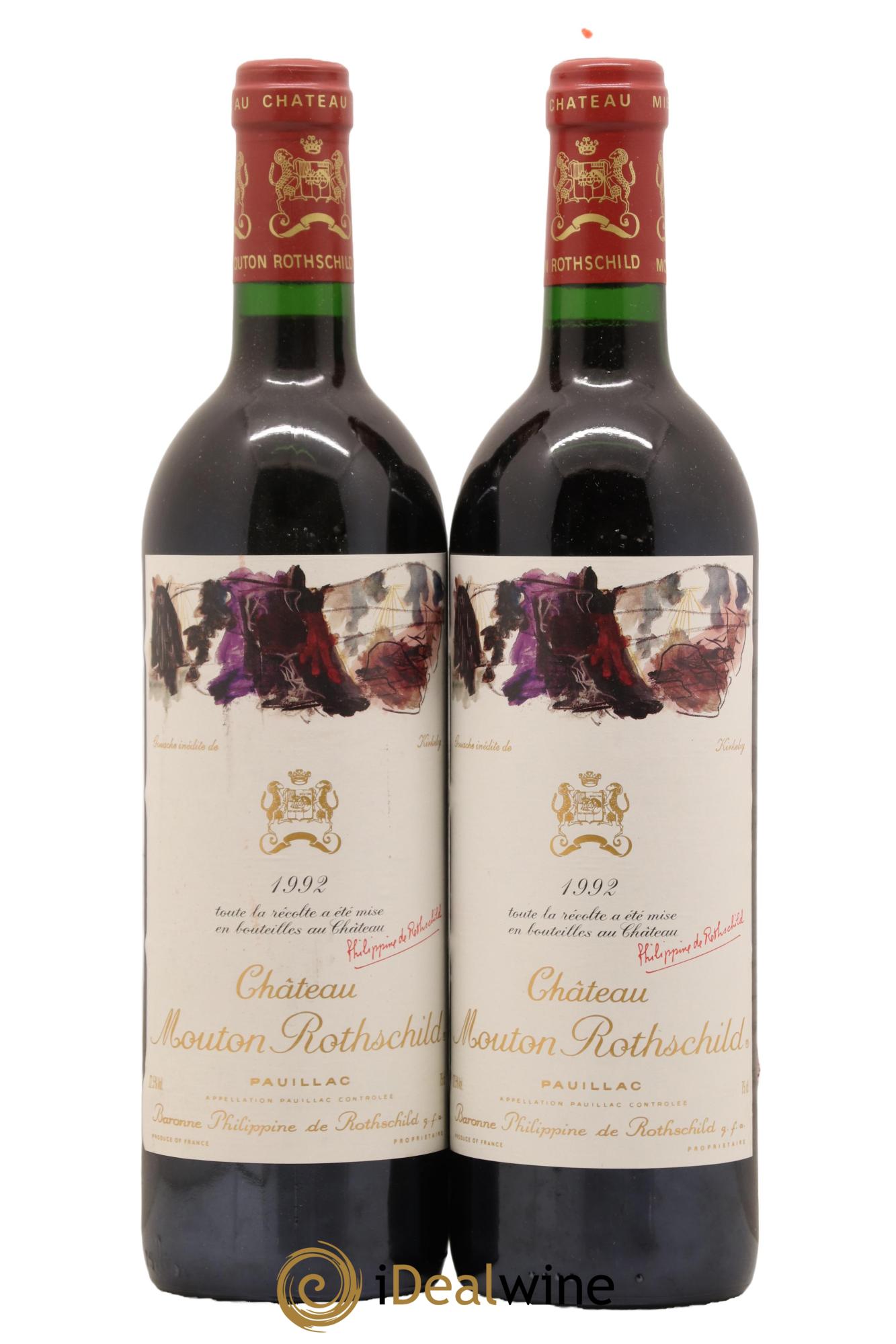 Château Mouton Rothschild 1er Grand Cru Classé 1992 - Lot de 2 bouteilles - 0