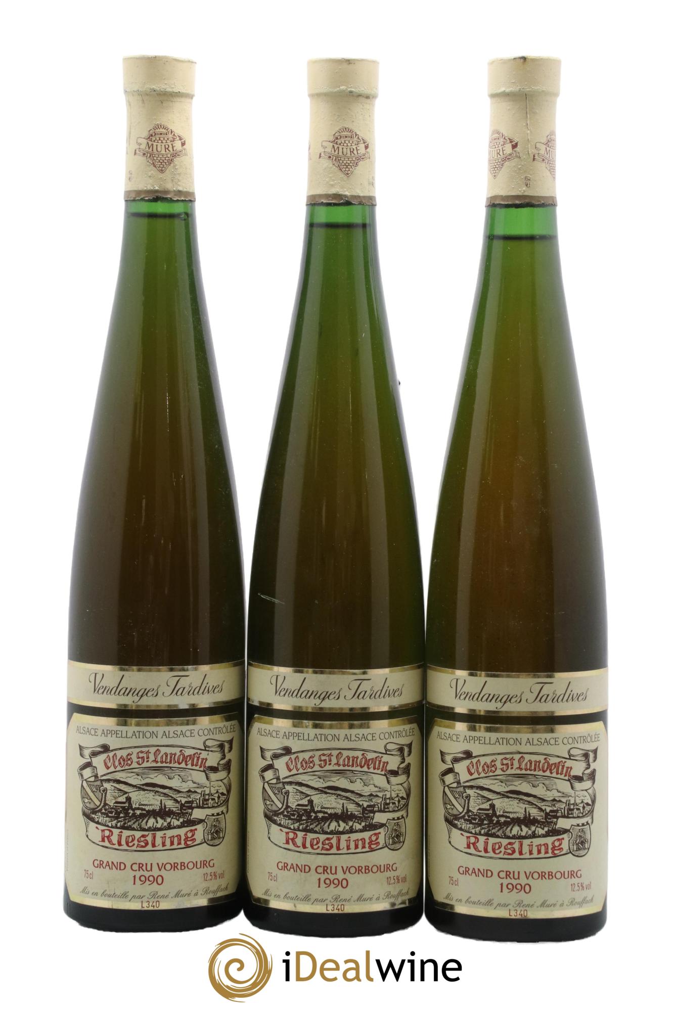 Riesling Vendanges Tardives Grand Cru Vorbourg Clos Saint-Landelin R. Muré 1990 - Lotto di 3 bottiglie - 0