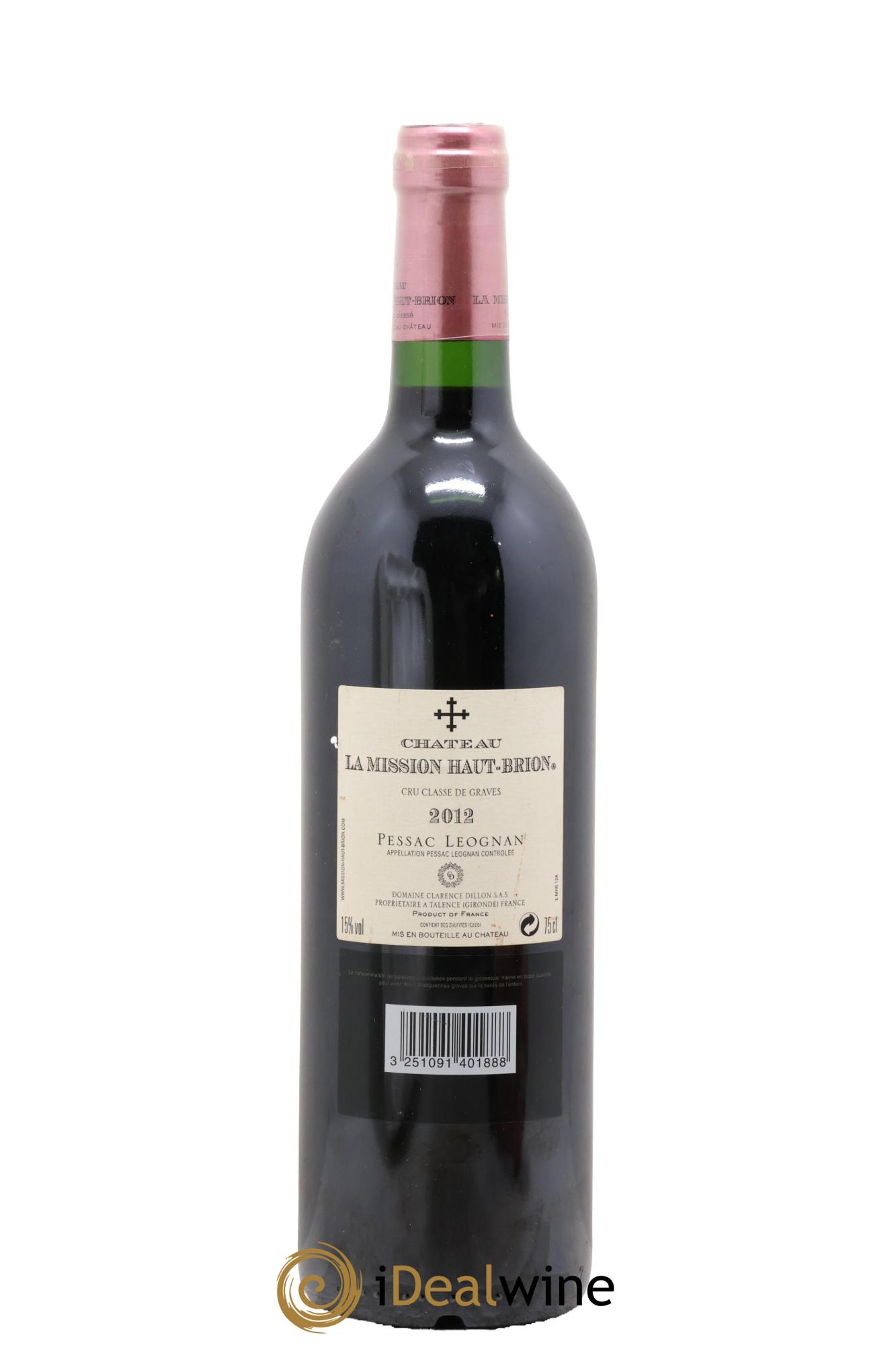 Château la Mission Haut-Brion Cru Classé de Graves 2012 - Lot de 1 bouteille - 1
