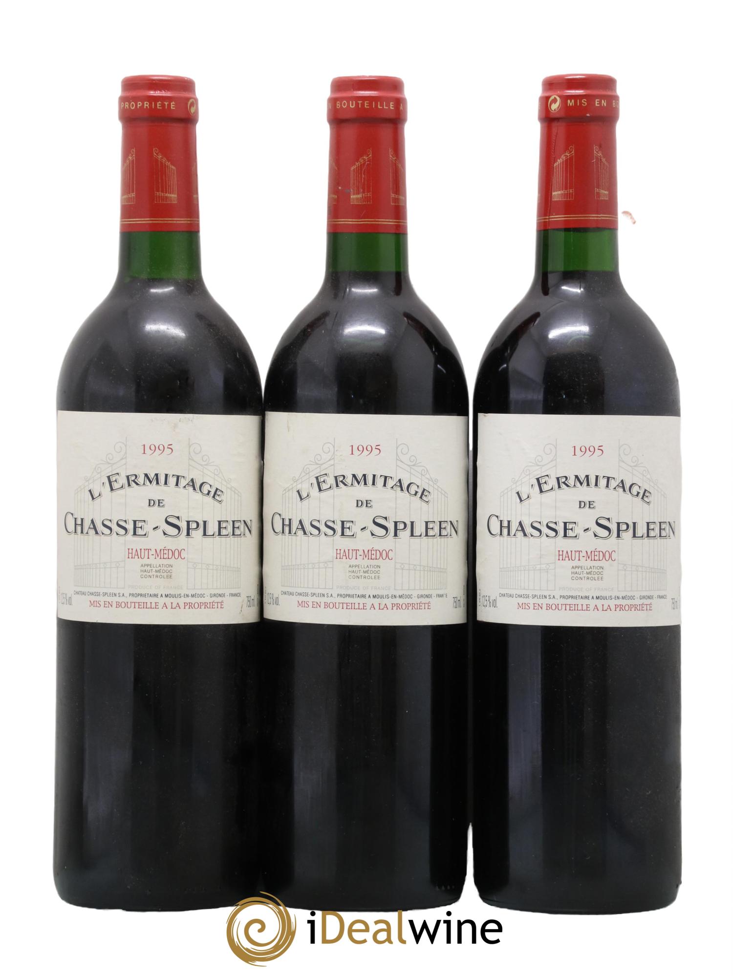 Héritage (Ermitage) de Chasse Spleen 1995 - Lot de 3 bouteilles - 0