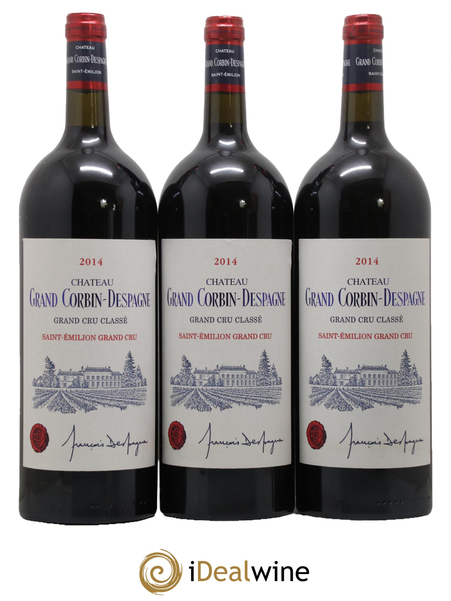 Château Grand Corbin Despagne Grand Cru Classé 2014 - Lot de 3 magnums - 0