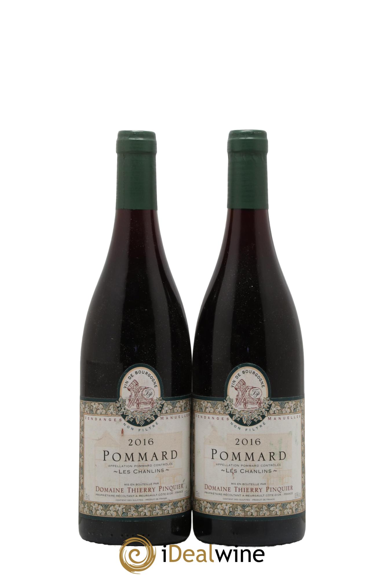 Pommard Les Chanlins Domaine Thierry Pinquier 2016 - Lot of 2 bottles - 0