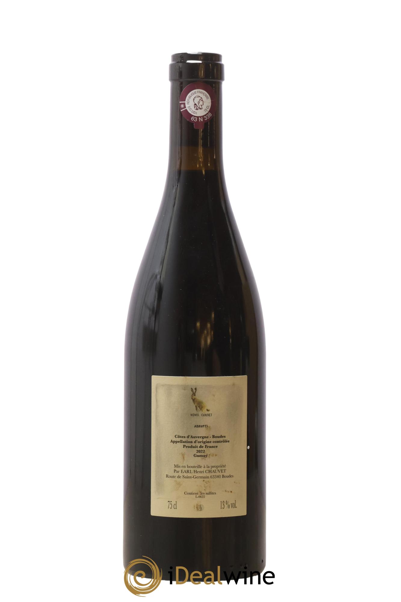 Côtes d'Auvergne AOP Abrupts Henri Chauvet 2022 - Lot of 1 bottle - 1