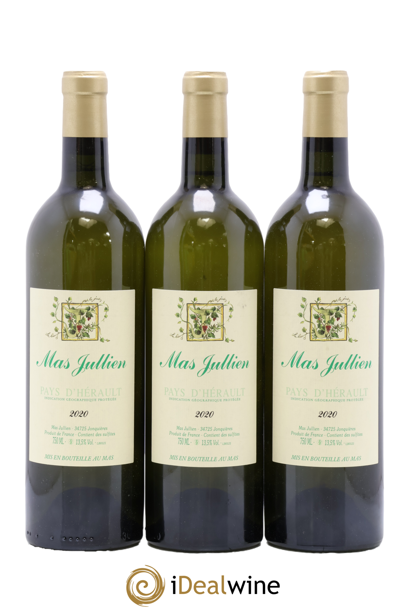 Pays d'Hérault Mas Jullien Olivier Jullien 2020 - Lot of 3 bottles - 0