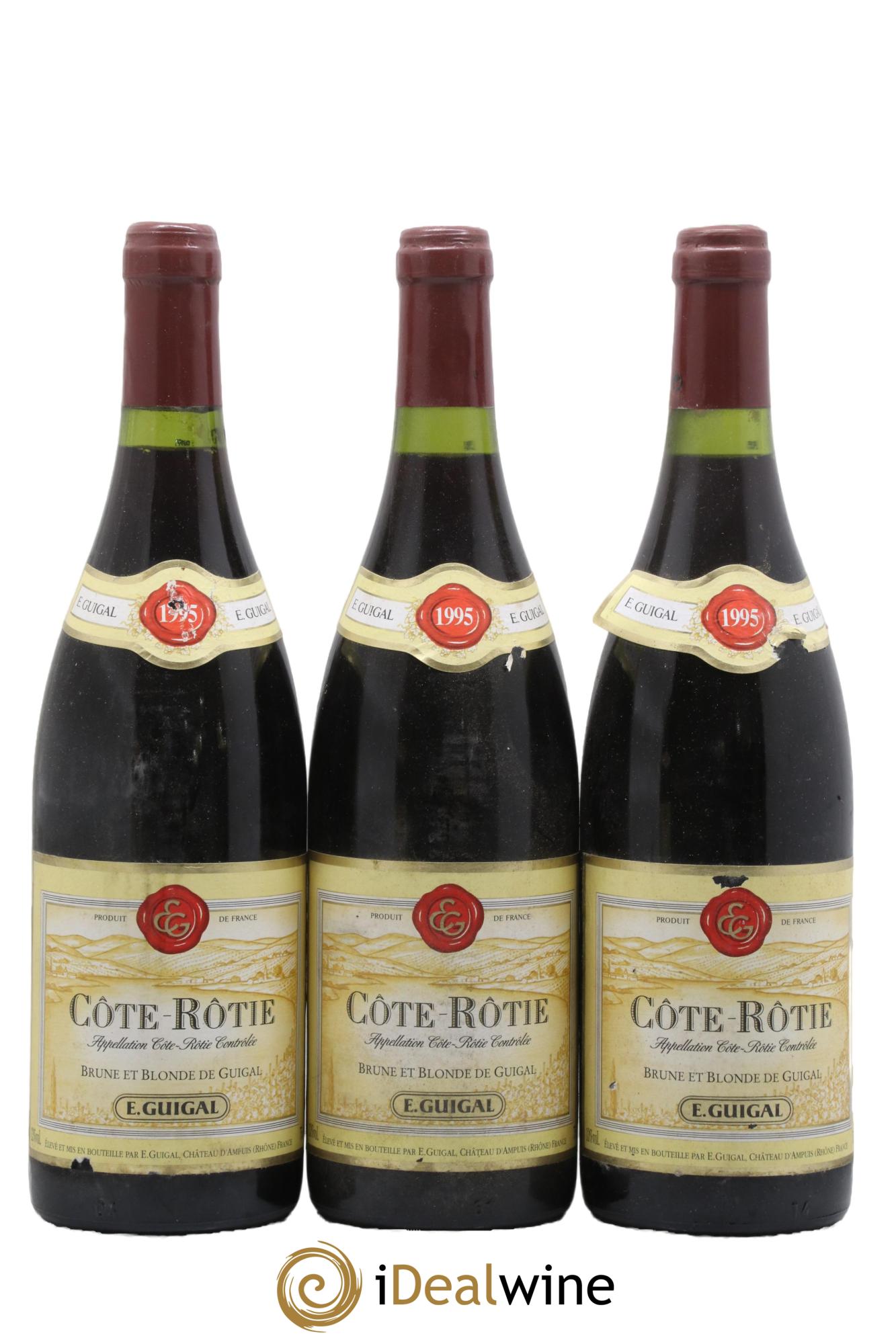 Côte-Rôtie Côtes Brune et Blonde Guigal 1995 - Lot de 3 bouteilles - 0