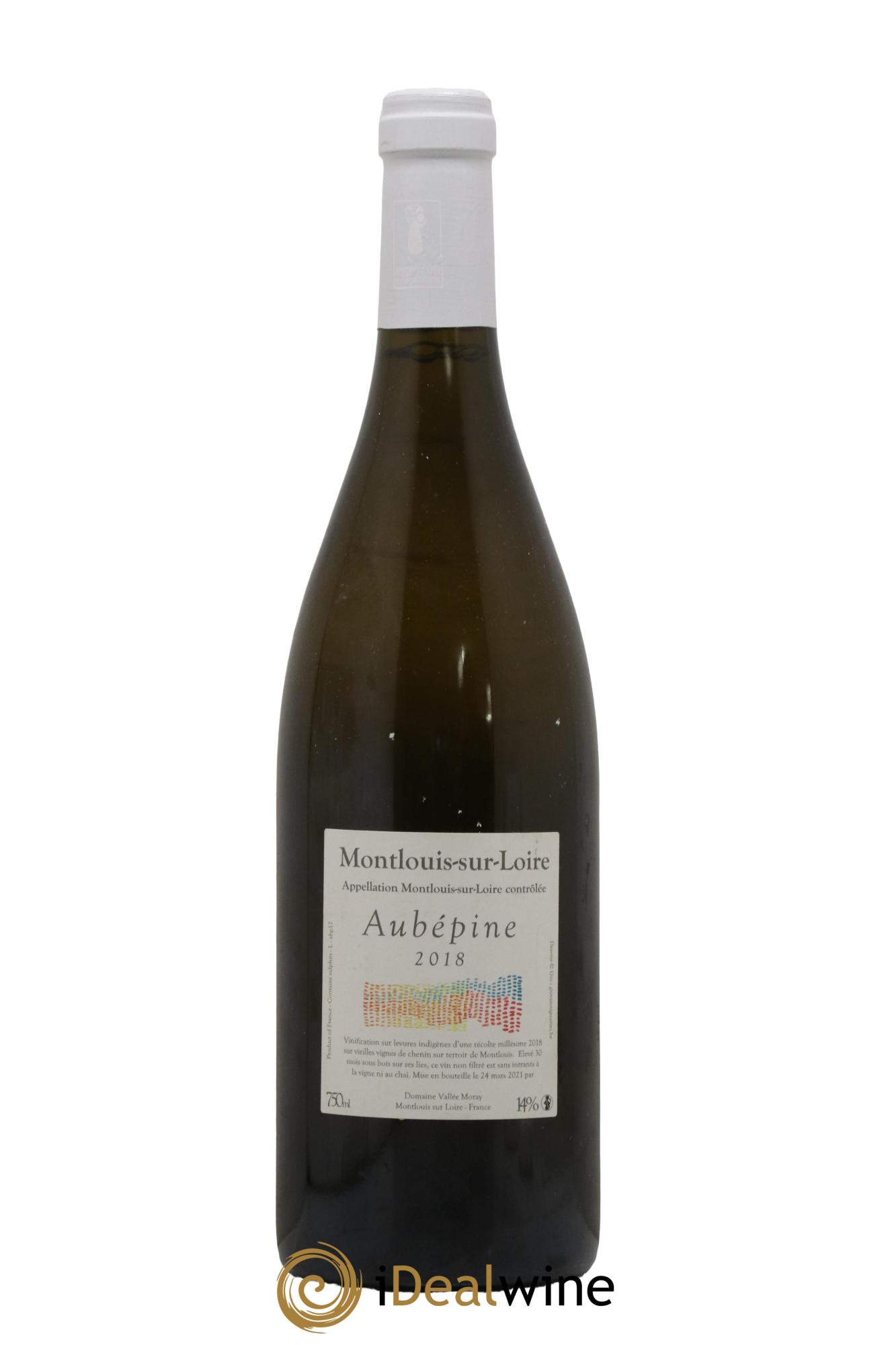 Montlouis-sur-Loire Aubépine Domaine Vallée Moray 2018 - Lot de 1 bouteille - 0