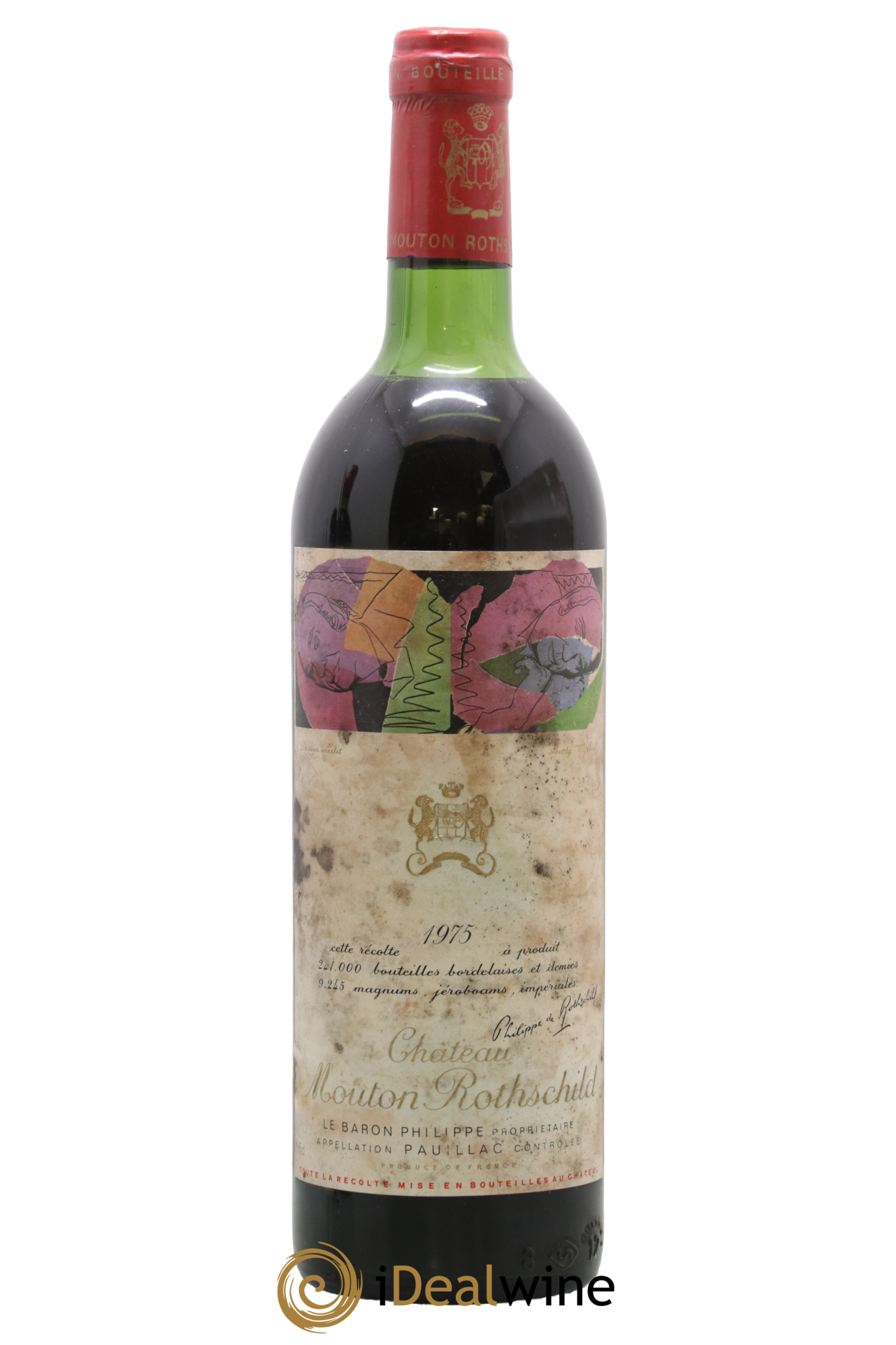 Château Mouton Rothschild 1er Grand Cru Classé 1975 - Lot de 1 bouteille - 0