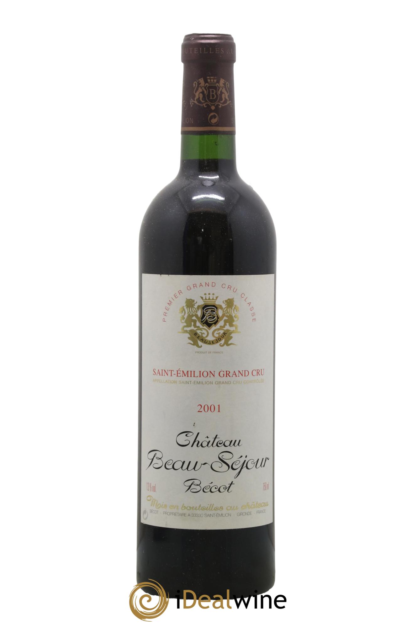 Château Beau-Séjour Bécot 1er Grand Cru Classé B 2001 - Lot of 1 bottle - 0