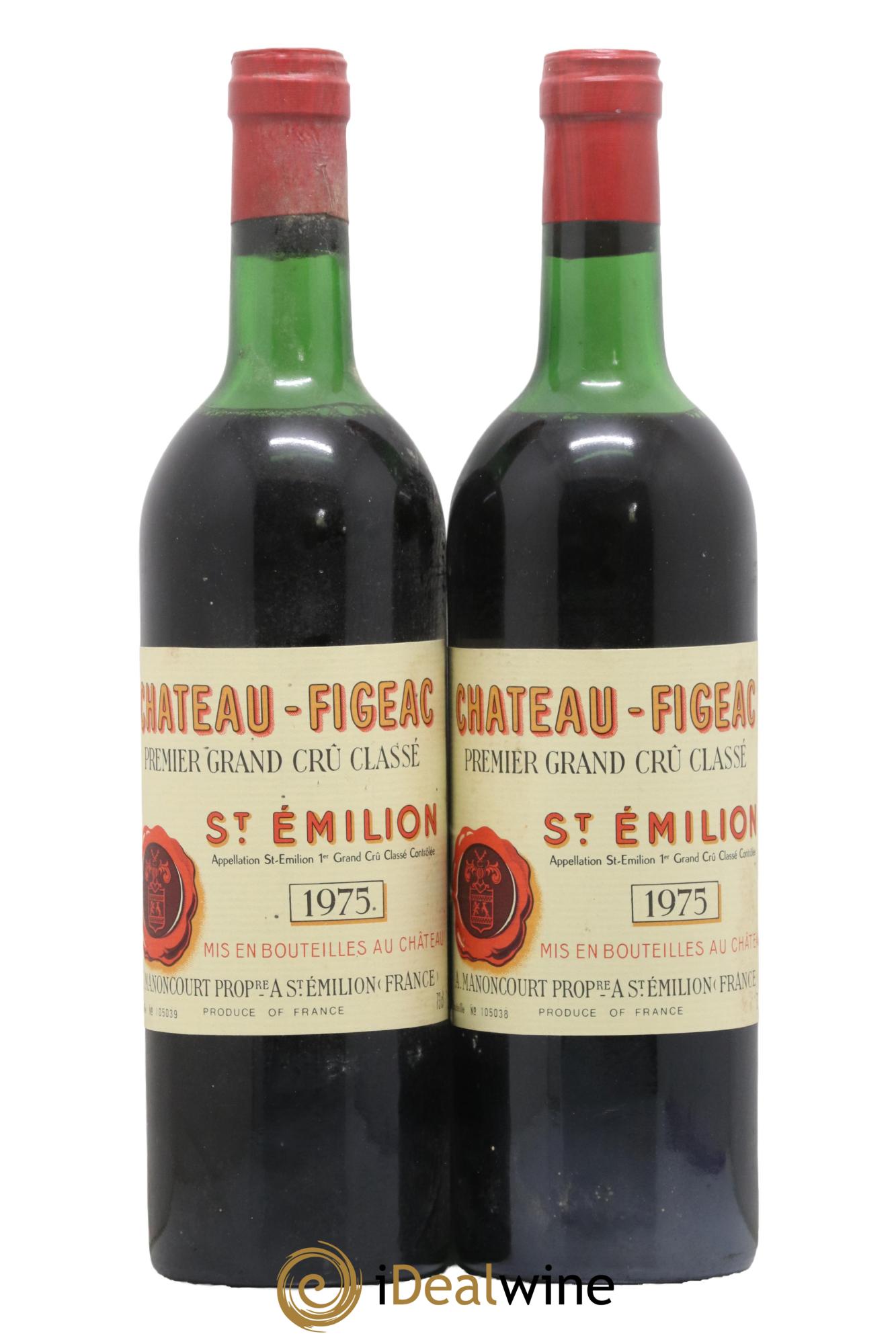Château Figeac 1er Grand Cru Classé A 1975 - Lot de 2 bouteilles - 0