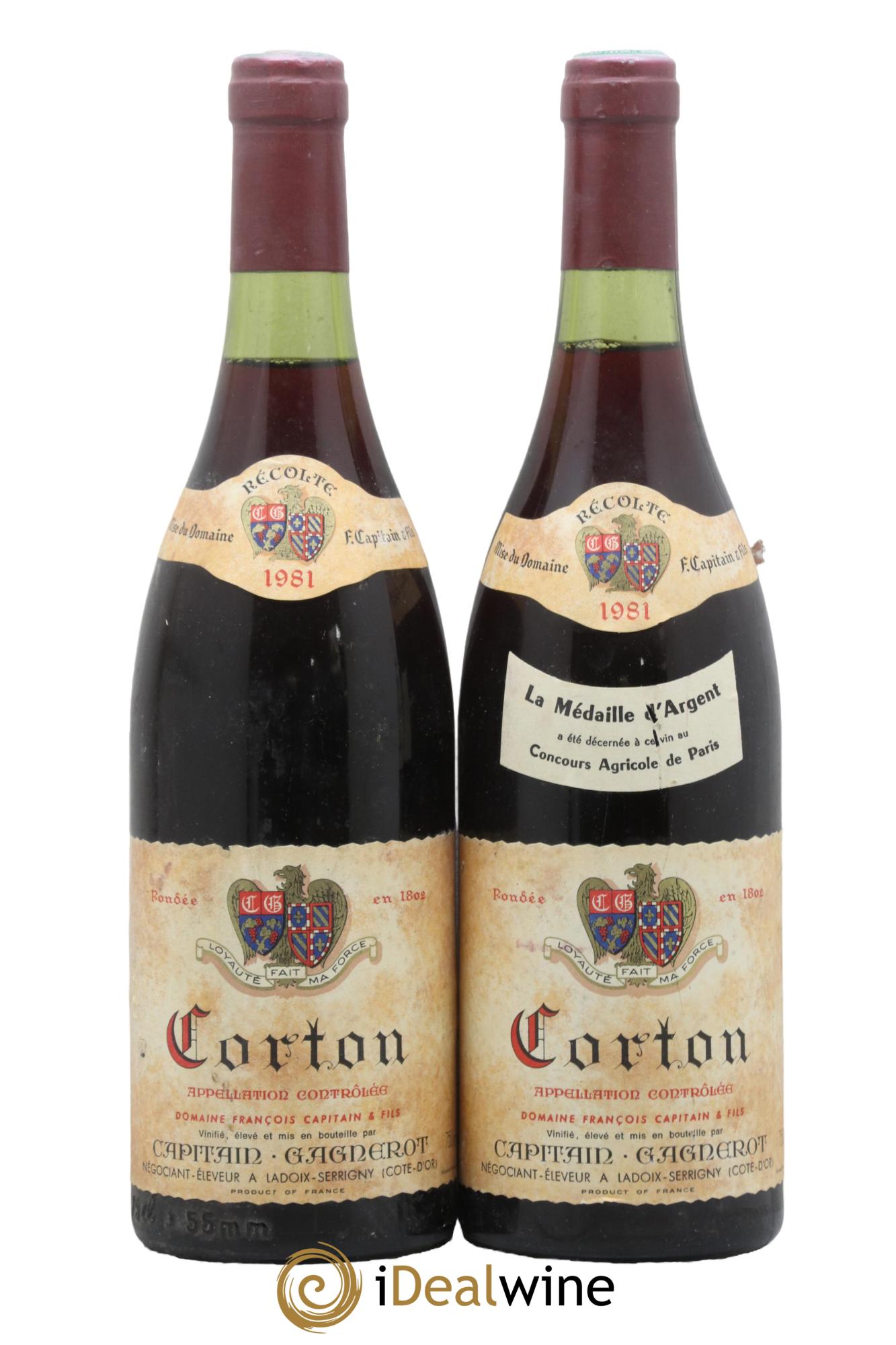Corton Grand Cru Capitain-Gagnerot 1981 - Lot of 2 bottles - 0