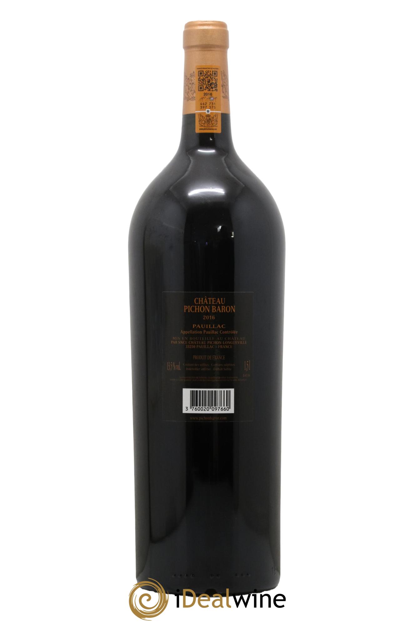 Pichon Longueville Baron 2ème Grand Cru Classé 2016 - Lot de 1 magnum - 1