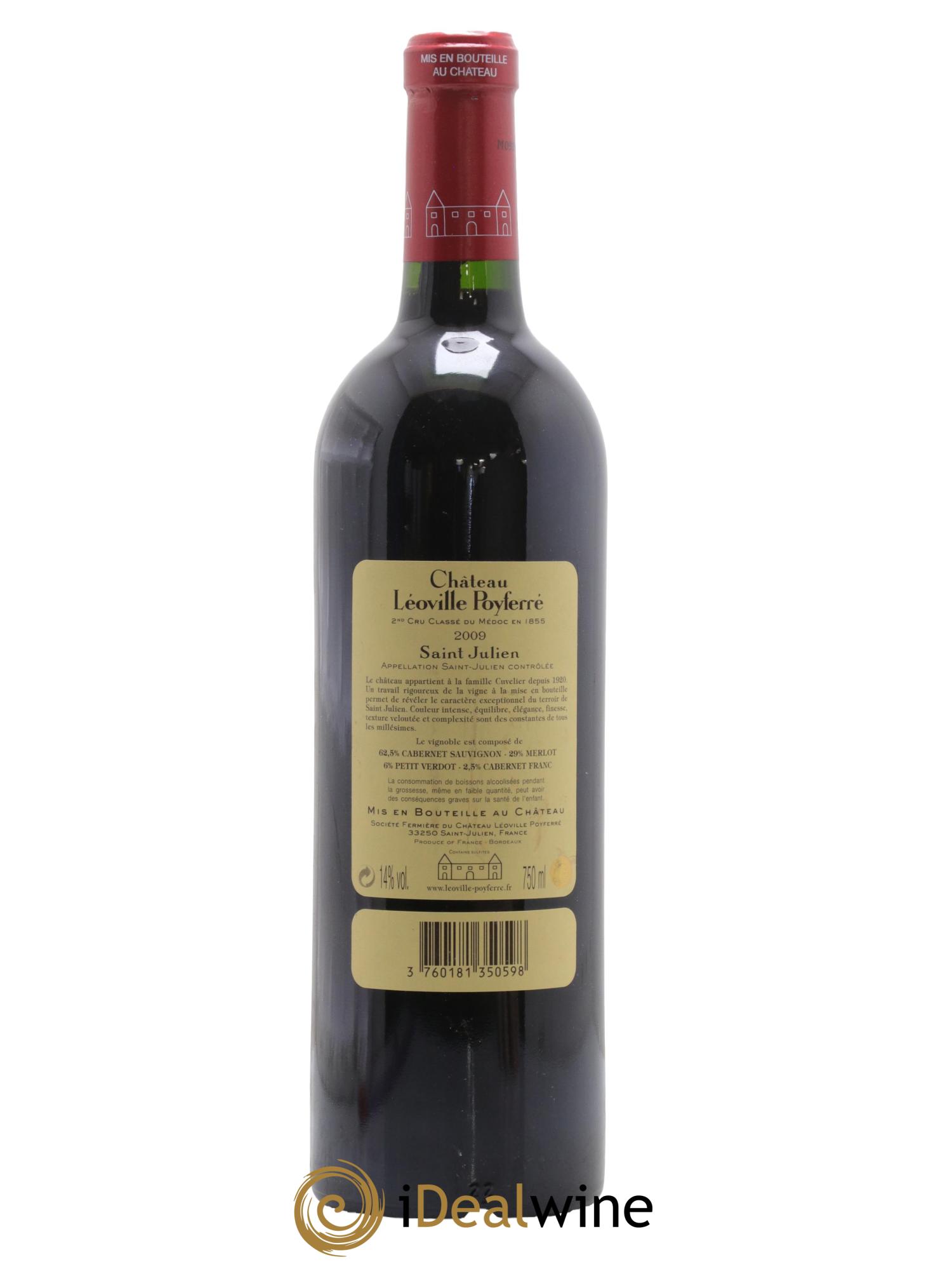 Château Léoville Poyferré 2ème Grand Cru Classé 2009 - Lot de 1 bouteille - 1