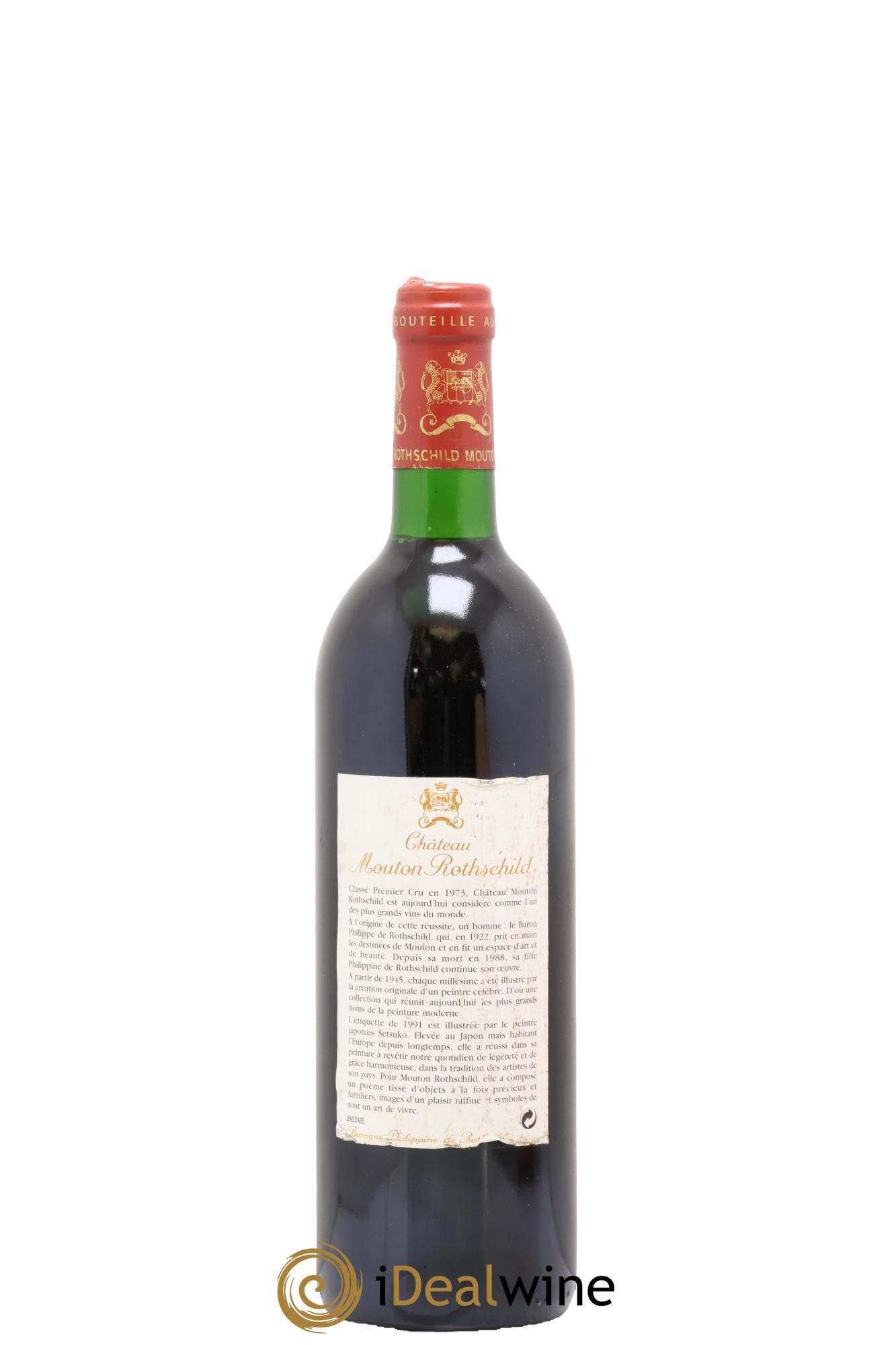 Château Mouton Rothschild 1er Grand Cru Classé 1991 - Lot de 1 bouteille - 1