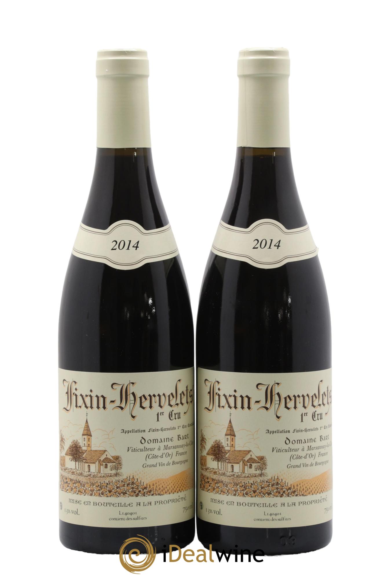 Fixin 1er Cru Hervelets Bart (Domaine) 2014 - Lotto di 2 bottiglie - 0