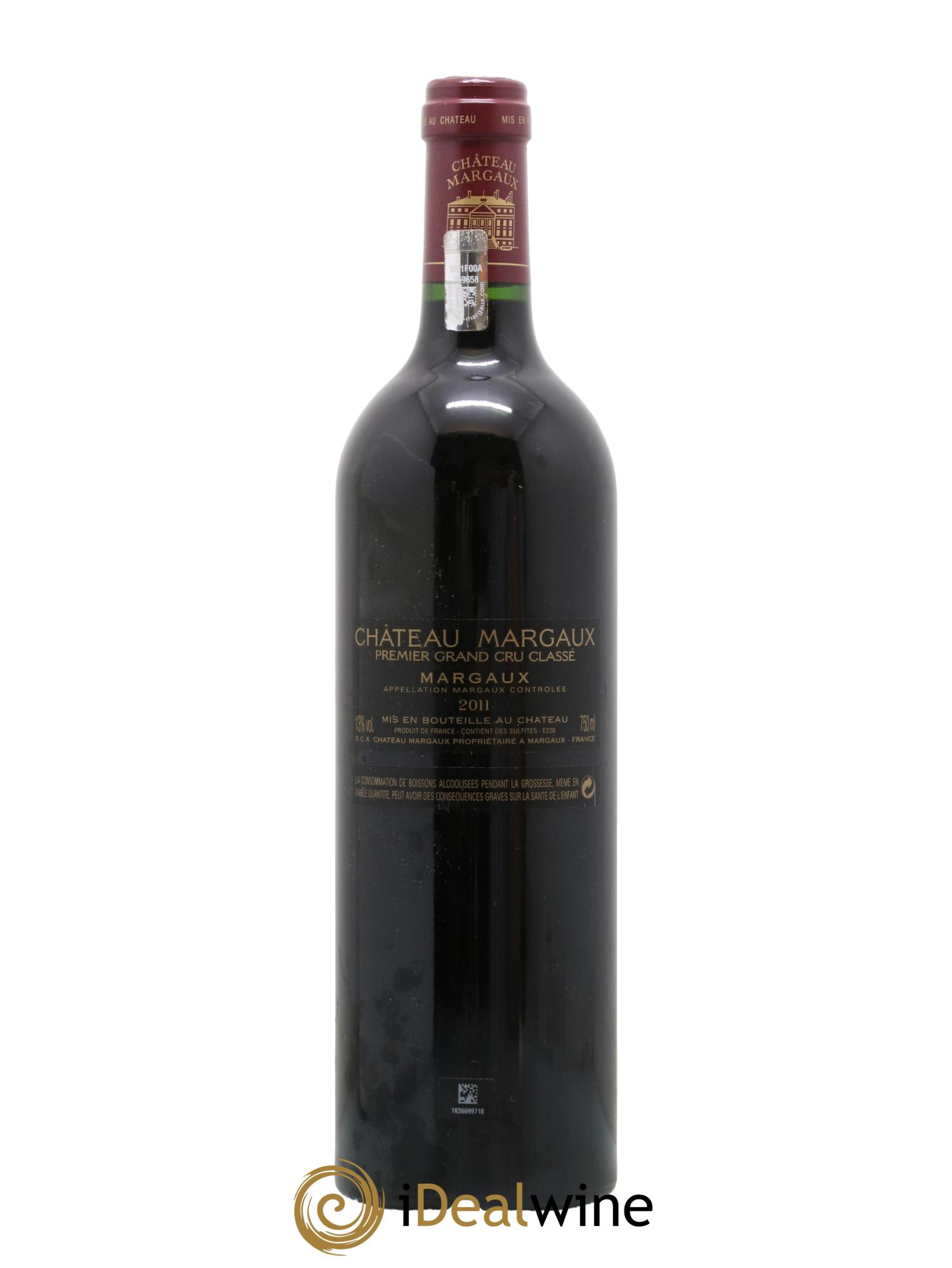 Château Margaux 1er Grand Cru Classé 2011 - Lot de 1 bouteille - 1